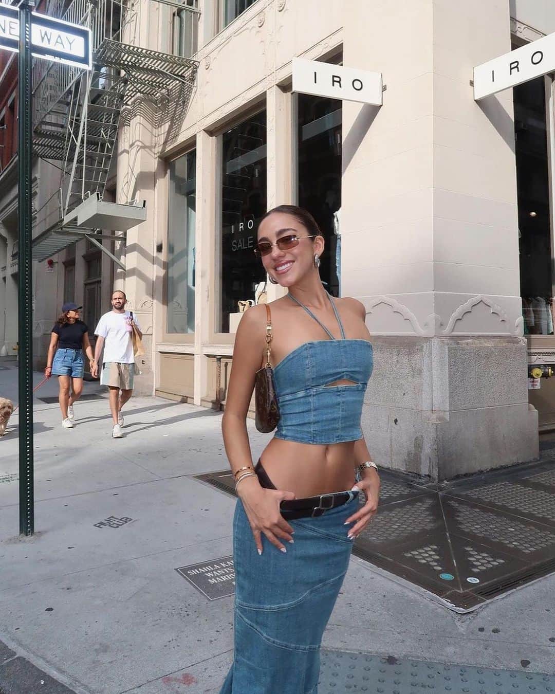 tiger Mistのインスタグラム：「Our girl, @luanabarron struts in NYC featuring the Adriene Top + Skirt. Steal her look!」