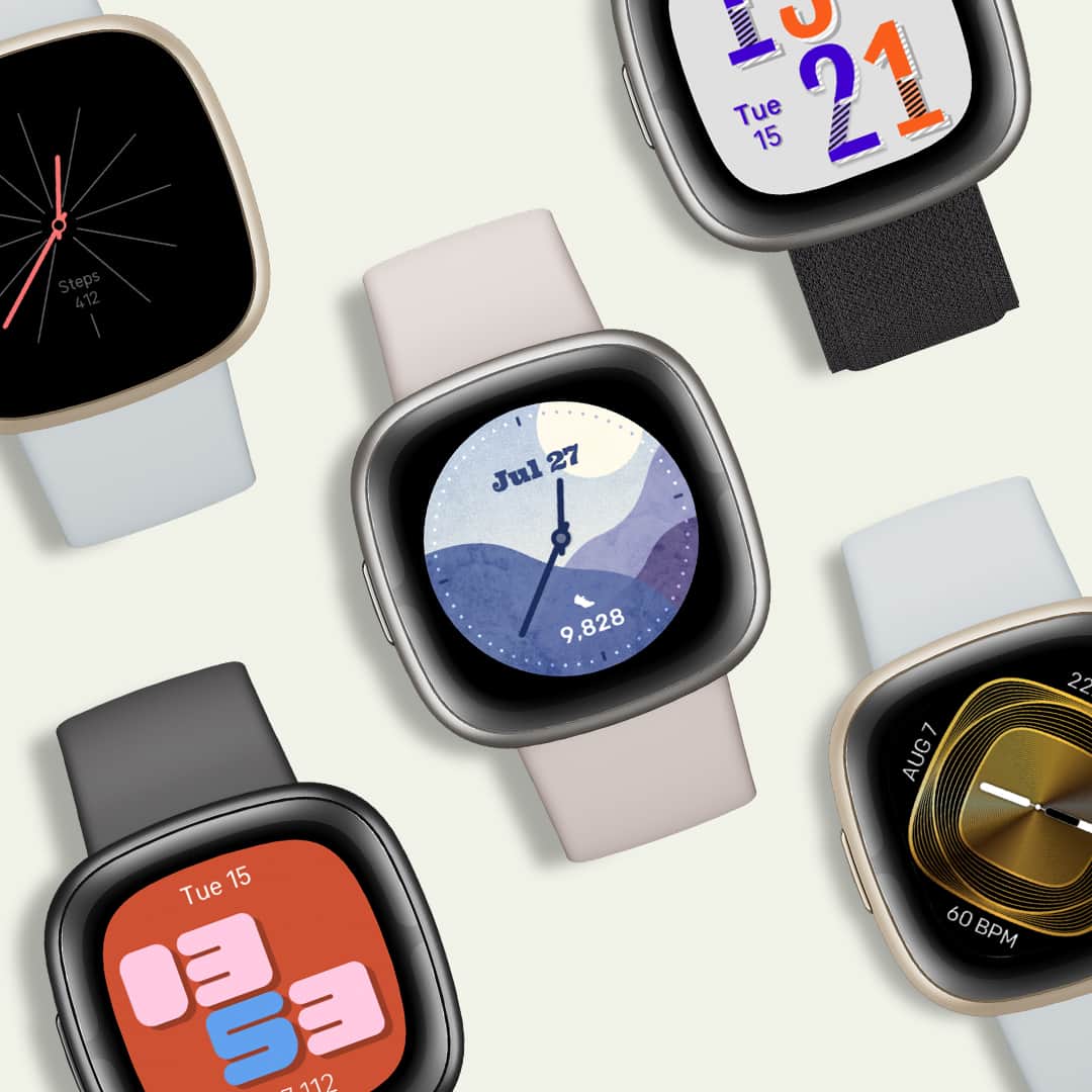 Fitbit Japanのインスタグラム：「#Fitbit は数百種類の文字盤から選んで、お気に入りを５つまでスマートウォッチに保存可能。好みに合わせて手元からオシャレを楽しもう✨あなたは今日はどんな気分？🌈🌹🐻」