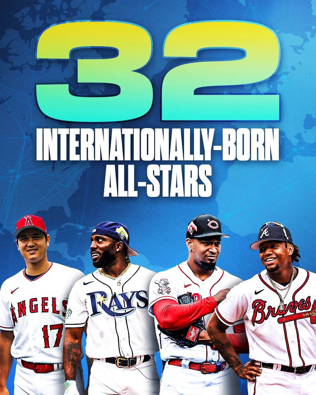 MLBさんのインスタグラム写真 - (MLBInstagram)「All-Stars from all around the world!  This year’s #AllStarGame features 32 internationally-born players.」7月12日 3時08分 - mlb