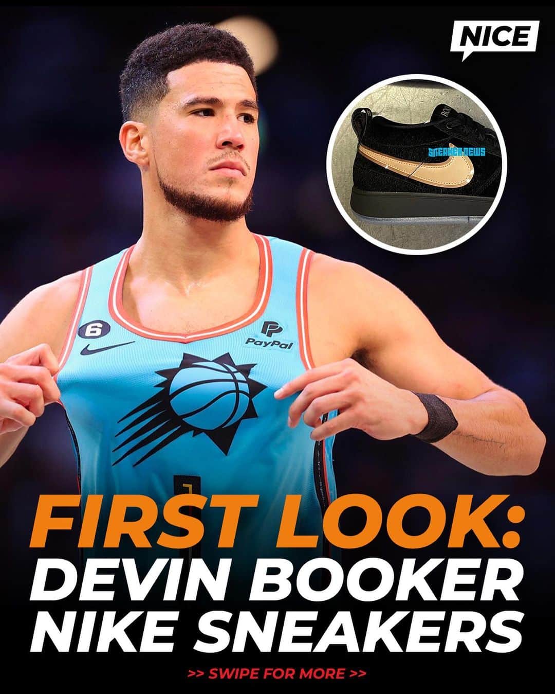 Nice Kicksさんのインスタグラム写真 - (Nice KicksInstagram)「Devin Booker’s first signature sneaker has surfaced online 👀 Thoughts? @nicekickshoops   (via @sneakernews)」7月12日 6時29分 - nicekicks