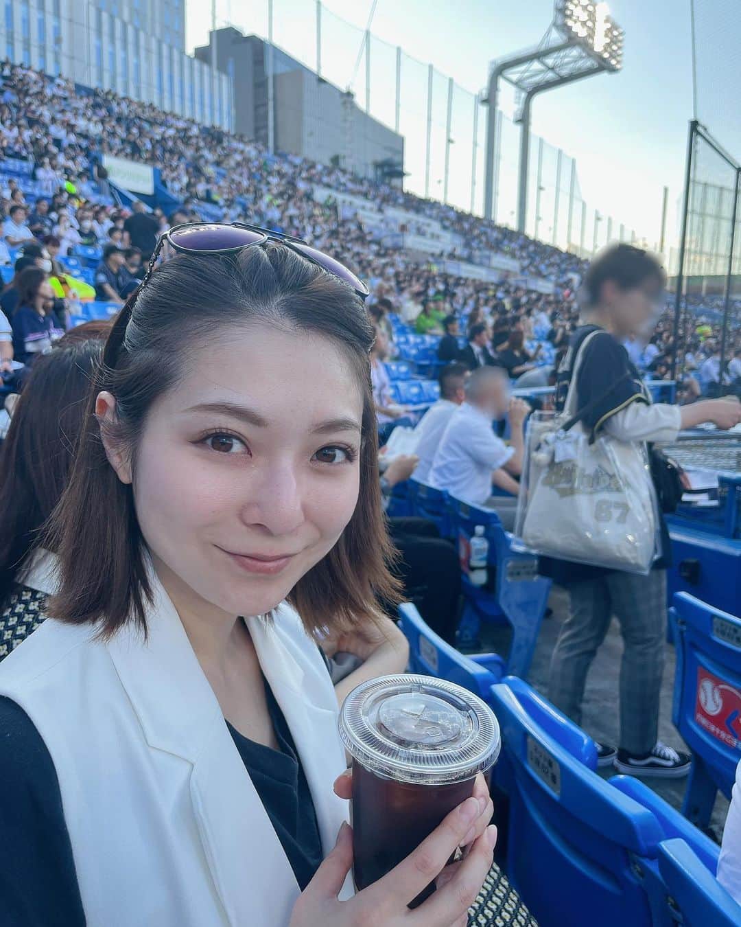 住田紗里のインスタグラム：「メジャーリーグのオールスターゲームをテレビの前で観戦しました！ 写真は野球観戦をした時のものです⚾️  #野球#baseball#⚾️#野球観戦」