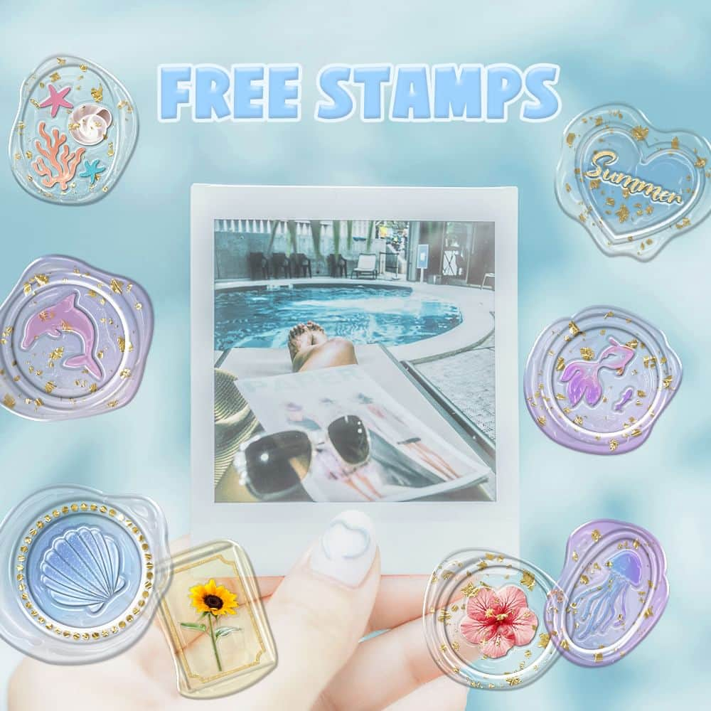 LINE Cameraのインスタグラム：「🆓シーリングサマー🪼 夏のクリアスタンプ🩵 . 🆓Summer seals🪼 Clear summer stamps🩵 . #linecamera #lineカメラ #ラインカメラ #無料 #無料配布 #free #夏 #summer #summercolors #シーリングスタンプ #シーリングシール #海 #sea #ビーチ #貝殻 #イルカ #クラゲ #金魚 #ひまわり #ハイビスカス #加工アプリ #画像加工 #加工画像 #加工 #スタンプ #stamp #stamps」