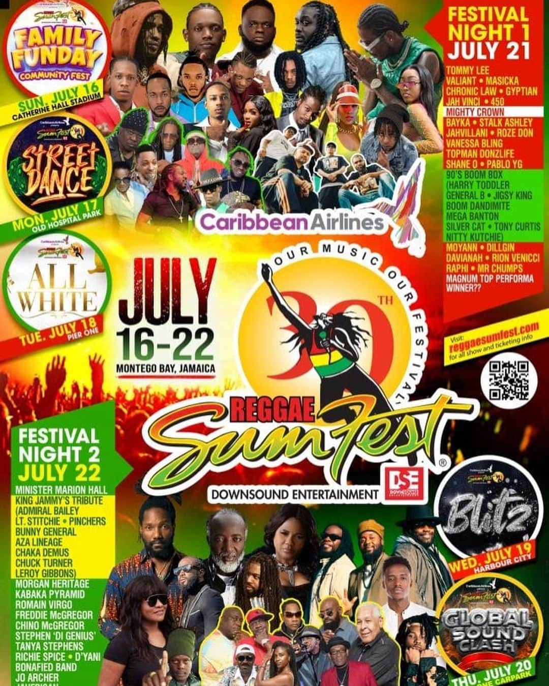 mastasimonのインスタグラム：「July 21 Reggae Sumfest (Jamaica)  July 30 La Playa Privada (Antigua)   クルーズ終わった翌日海外のラスト 入ります。メンツがこれまたエグい  世界ダンスホールレゲエシーンの ど真ん中  #mightycrown #finalround #海外編」