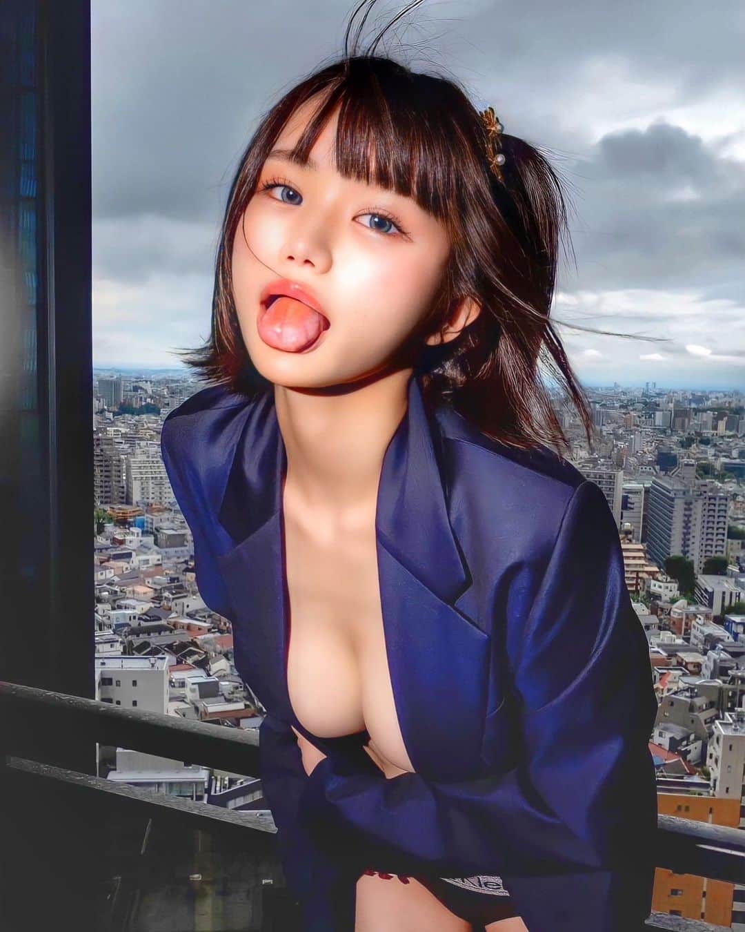 みもれもんのインスタグラム：「It's a quiz 🐤❤️‍🔥 What kind of candy did I eat? 🍭🧠🦄lol  さて、問題です💡 私は何味の飴ちゃんを食べたでしょう？🍭🌈❤️‍🔥  ギャルカメラマン　@ryu_since2012   #みもれもん #Mimolemon  #japanesegirl #黒髪 #ショートヘア#ボブ #人像攝影 #日本的 #粉我 #日本女孩 #fashion #japan #portrait #tokyo」