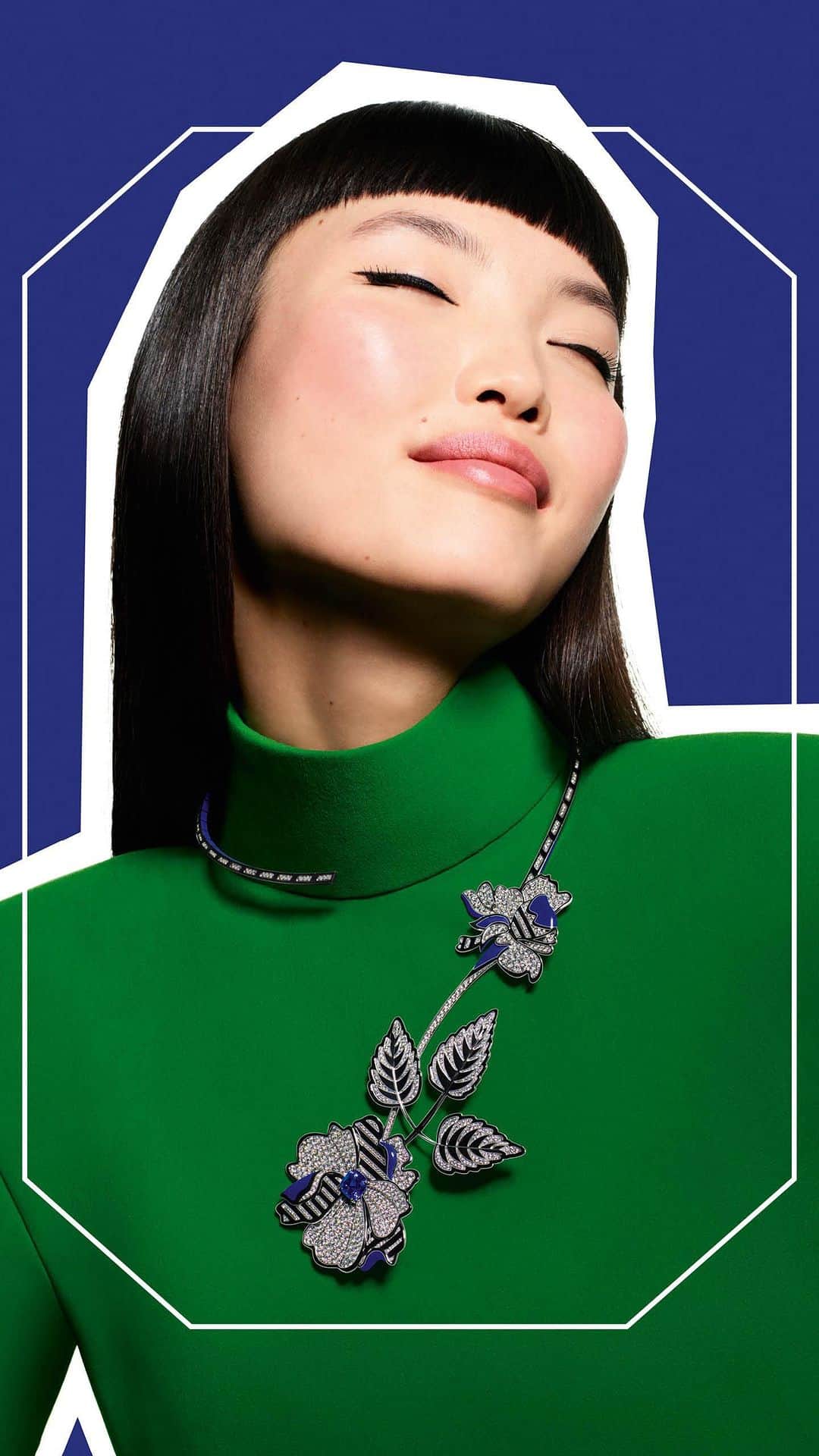 ブシュロンのインスタグラム：「With More is More, Boucheron reimagines its signature designs and play with perceptions. Check out the iconic Question Mark necklace and Parfum ring… as you’ve never seen them before: transforming reality in joyous, ultra-flat style.  🔉 Claire Choisne - Creative Director   #MoreisMore #HighJewelry」