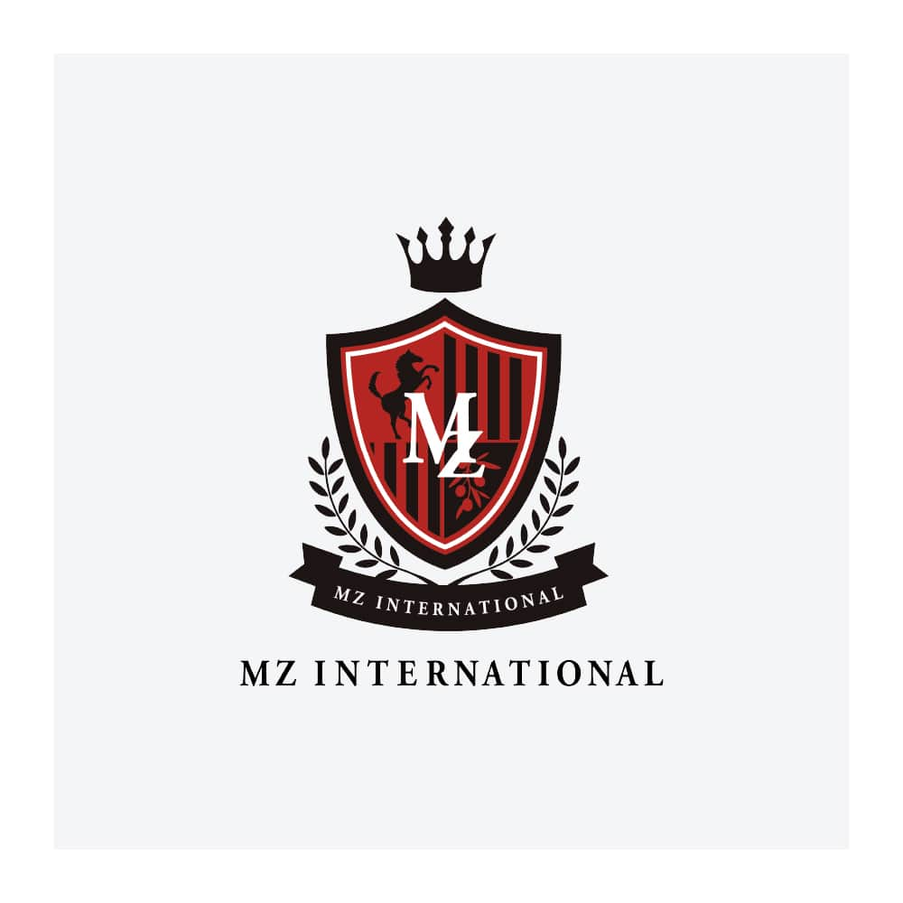 ケイアートファクトリーのインスタグラム：「【MZ INTERNATIONAL様　ロゴ】  MZ INTERNATIONAL様で制作させて頂きました『ロゴ』をご紹介します👑  \担当デザイナーより/ お客様から「エンブレムのようなロゴマークを作りたい」というご要望をいただきました。  幸運が駆け込んでくるという意味の「跳ね馬」と平和・繁栄の象徴であるオリーブをモチーフに、伝統的な盾の形のエンブレム風ロゴをデザインしました。  *** #ケイアートファクトリー @k_art_factory ←その他の実績はこちら  お店の顔とも言われているロゴ。  女性向けデザインに強い広告会社ケイアートファクトリーでは、丁寧なヒアリングを基に完全フルオーダーメイドでロゴをお作りいたします💫  お問い合わせはプロフィールにある公式サイトからお願いします。  . . #デザイン会社 #ホームページ制作 #ランディングページ #ロゴ #ロゴデザイン #リーフレット #会社案内 #チラシ #ショップカード #名刺 #名刺デザイン #ノベルティ #広告デザイン #動画制作 #webデザイン #広告 #広告デザイン #美容室 #美容院 #サロン #美容師さんと繋がりたい #開業準備 #イラスト #ケーアちゃん」