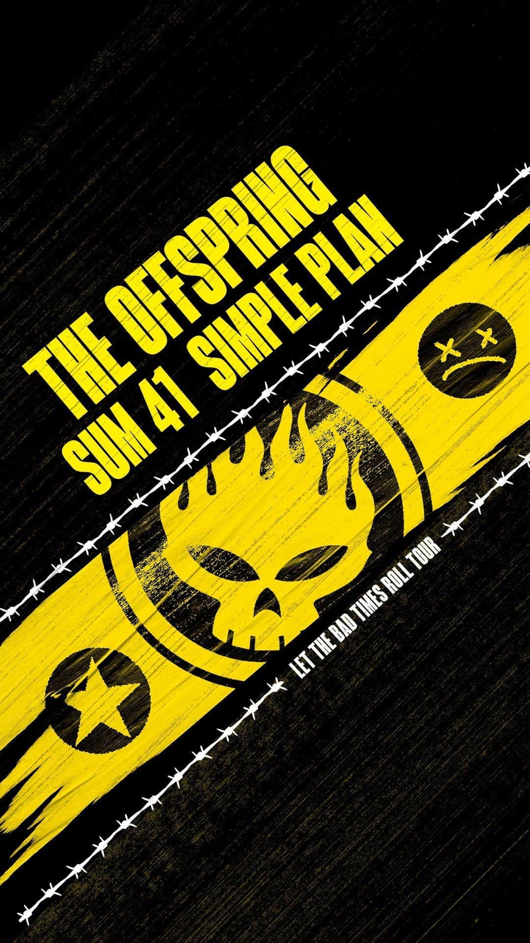 Sum 41のインスタグラム：「The #LetTheBadTimesRollTour kicks off in less than 3 weeks! Join us, @offspring & @simpleplan for 24 dates all across the US. Tickets & VIP Packages are on sale now at sum41.com.」