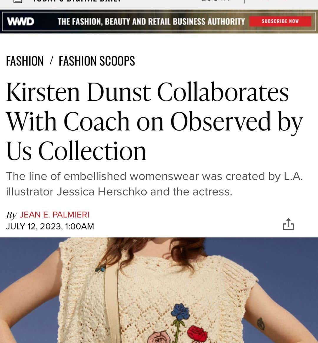 キルスティン・ダンストのインスタグラム：「LAUNCH DAY!!! Observed By Us X COACH. So excited to share this news!!! @coach @kirstendunst #coach #collaboration #observedbyus」