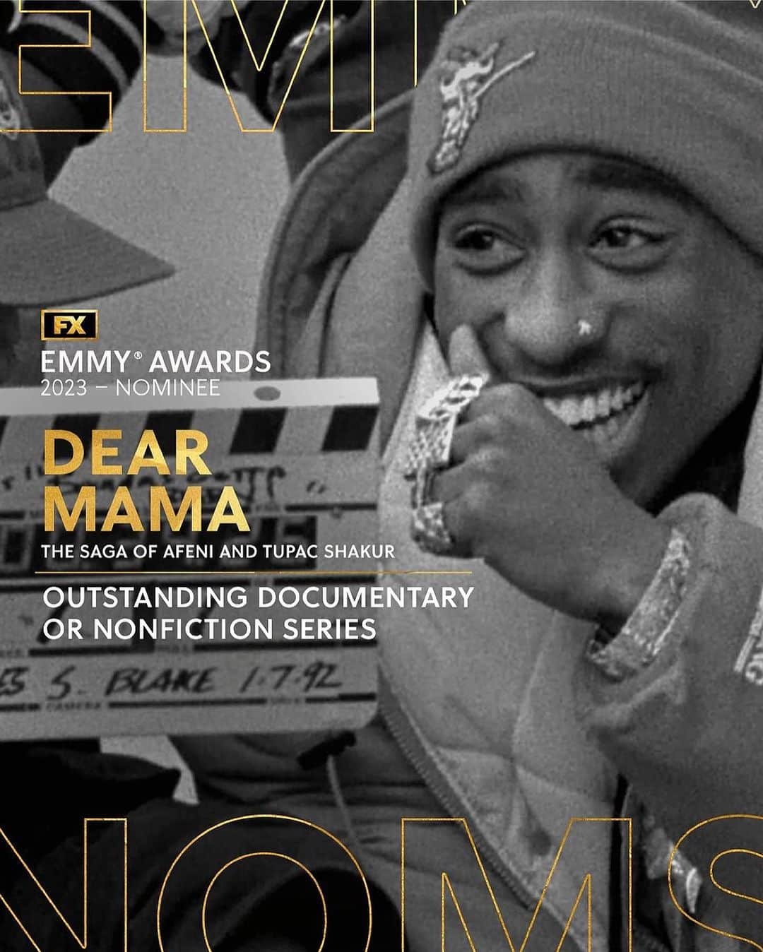 2Pacのインスタグラム：「Repost from @dearmamafx • Congratulations to the cast and crew of Dear Mama: The Saga of Afeni and Tupac Shakur on their Outstanding Documentary or Nonfiction Series Emmy nomination. #Emmys」