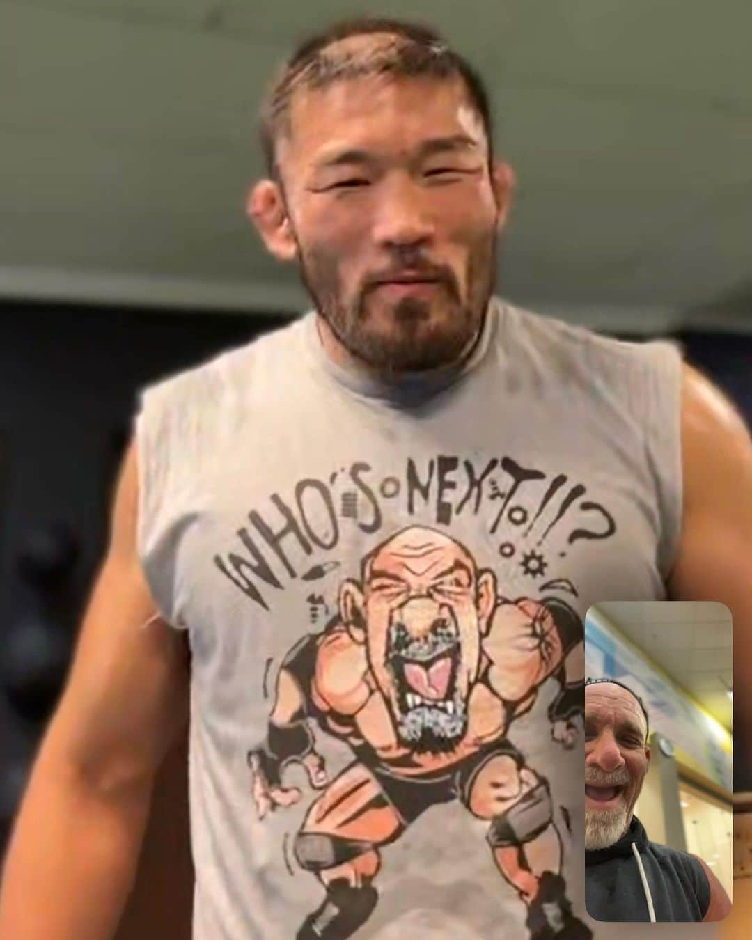 ビル・ゴールドバーグのインスタグラム：「Just shows you what a small world it is. Gage had @jhouse182 travel down for some training a few days ago. Jimmy told us he’s training @satoshiishii0141 for an upcoming @pflmma event. Well, not only am I obviously a huge fan of his but come to find out he kinda likes what I did also….. which is quite humbling. I’ve been watching this kid since his first MMA fight and I am extremely gratified to know he’s also a great human being. 🙏🏻🙏🏻 #mma #judo #olympics #spear #jackhammer #whosnext and don’t forget you can pick up one of those T-shirts at @bunkerbrandingco 👍🏻」