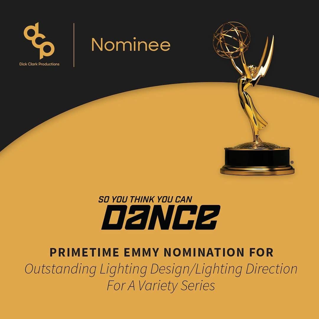 アメリカン・ダンスアイドルのインスタグラム：「👏 Congratulations @danceonfox on the #Emmys Nomination for Outstanding Lighting Design/Lighting Direction For A Variety Series!」