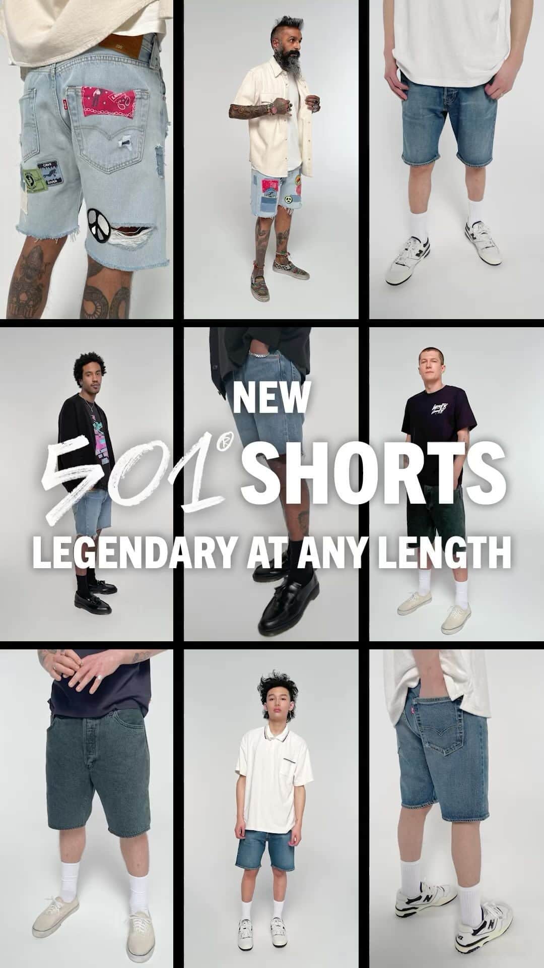 Levi’sのインスタグラム：「Fun fact: The first jean shorts ever were made just by cutting the legs off a pair of 501® Originals. Whether you’re going for long and baggy or a little more distance between hem and knee, we’ve got the perfect summer staple for you. Hit our stories or link in bio to shop. #150YearsOf501」