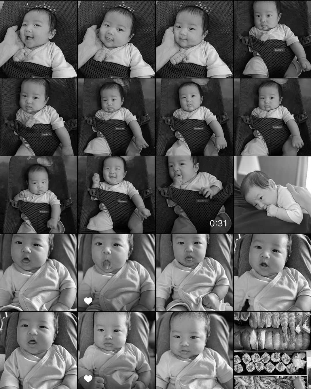 高橋美咲のインスタグラム：「. フォルダが子供の写真だらけになるとは聞いていたけど、 こういうことなのね🤣🎞🫶🍼  一枚お寿司の写真混ざってるけどね。笑 . . #親バカ　 #親バカカメラ  #男の子ママ  #2ヶ月ベビー」