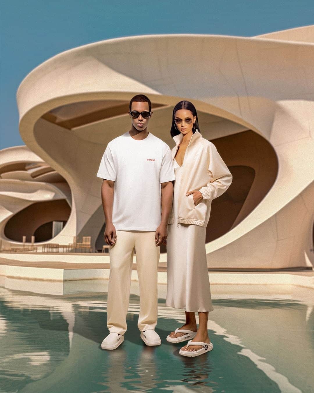 スープラのインスタグラム：「Imagine your perfect summer vacation with SUPRA. The 2023 Hot Summer Resort campaign visual was created with Midjourney, a text-based image generator using AI technology.」
