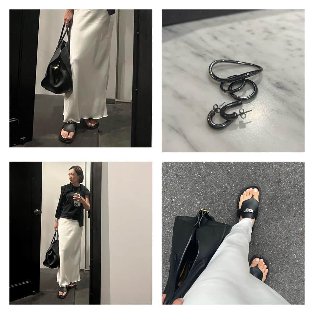 高橋志津奈さんのインスタグラム写真 - (高橋志津奈Instagram)「先日またスカートの日 . こんなの履きたかったのよ✨ . 二枚目の写真にあるリングは　@blanciris_official のもので。この日この服でつけたらすごくしっくりきて、黒の色がカッコよくて気に入ってオーダーしました❤︎ . つけるの楽しみ❤︎ #shizunascoordinate #スカートコーデ #モノトーン」7月13日 21時38分 - shizunan