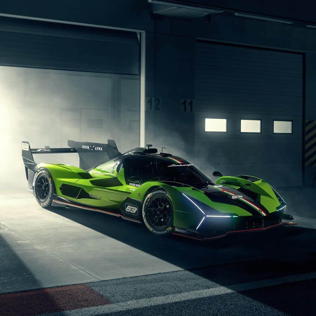ランボルギーニのインスタグラム：「Embrace the future of speed with our awe-inspiring hybrid marvel - the Lamborghini SC63. A masterpiece dedicated to endurance and innovation with an indomitable spirit. Get ready, because we're going Beyond Racing.  The SC63 is set to compete both in the Hypercar class of the 2024 FIA World Endurance Championship and in the GTP class of IMSA WeatherTech SportsCar Championship.  It's also ready leave you breathless.    #Lamborghini #LamborghiniSc #LamborghiniSC63」