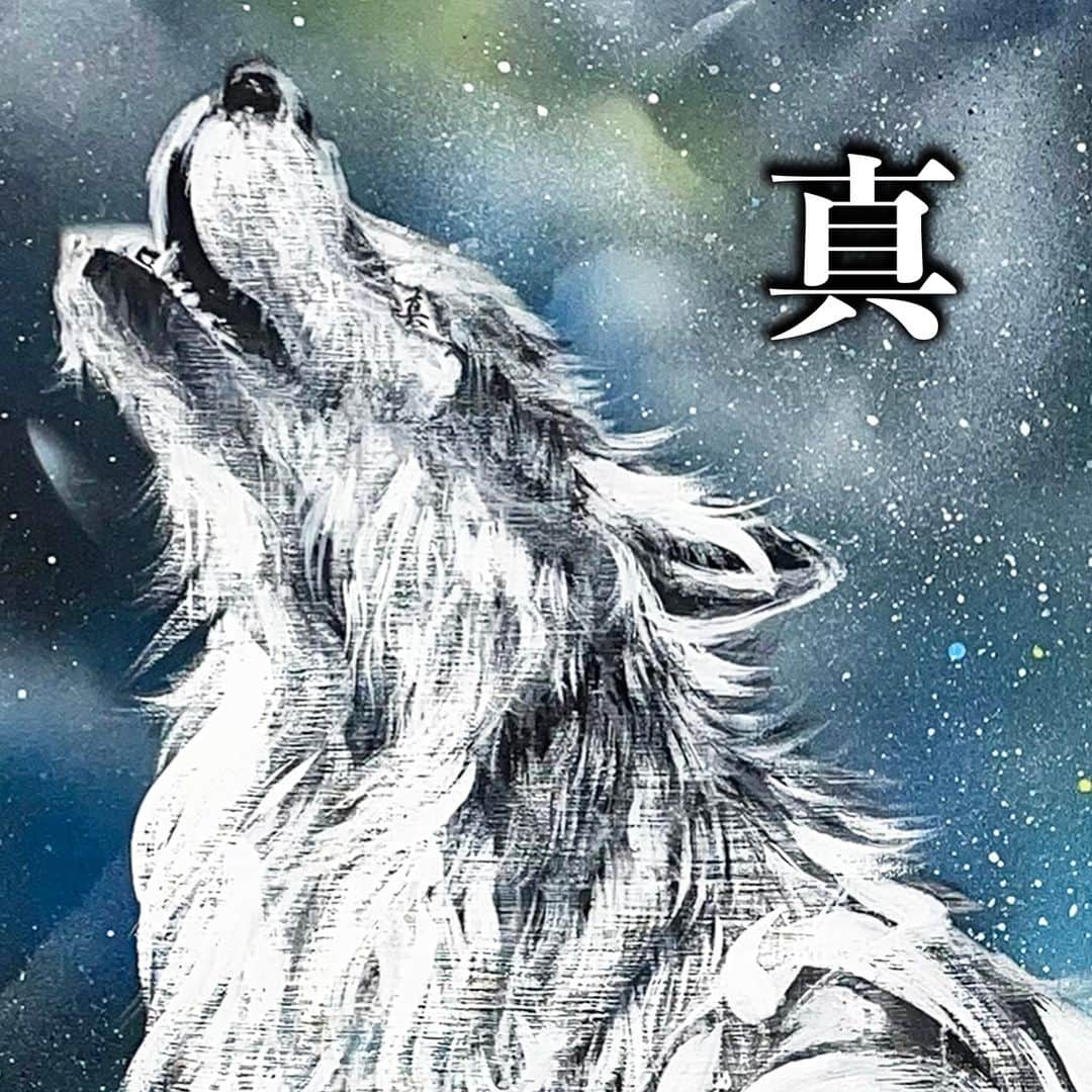 原愛梨さんのインスタグラム写真 - (原愛梨Instagram)「"天狼は星と共に貴方を導く" P40(1000×727mm)  日本において狼を神や神の使いとして考える文化は多く残っています。 日本書紀では狼が「倭建命」（ヤマトタケルノミコト）を導き救った後、 「大口真神」（オオクチノマカミ）として神になったと記されています。 この絵では倭建命を英雄へと導いた存在である狼と 真北(まきた)にあって方位を知るために使われた北極星を書いています。 天と地に鎮座する2つの力が皆様を正しい道へと導くことを願って書いた作品です。  Many cultures in Japan still consider wolves as gods or messengers of the gods. In the Chronicles of Japan, it is written that a wolf led Yamatotakeru no Mikoto to salvation and then became a god as "Okuchinomakami. In this painting, the wolf, the entity that led Yamatotakeru no Mikoto to become a hero, and the North Star, which was directly north and used to know the direction of the earth, are written. I wrote this work in the hope that these two forces sitting in the heavens and on the earth will guide you to the right path.  #原愛梨 #書道 #書道アート #Airihara #arts #calligraphy #contemporaryart #japanart #artlovers #fineart #painting #習字」7月13日 23時11分 - airi_hara1002