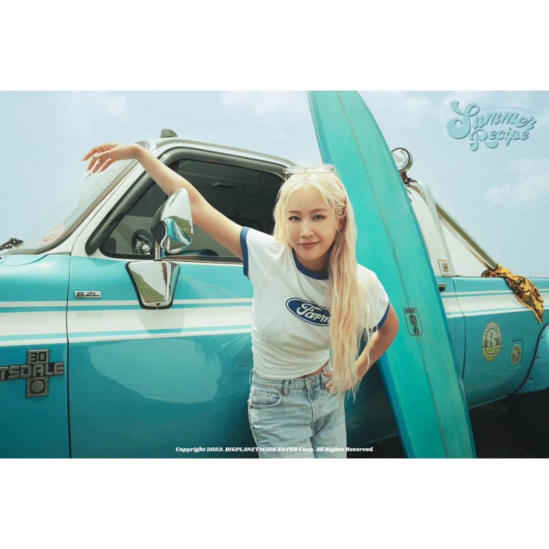 ソユのインスタグラム：「소유 (SOYOU) The 2nd Mini Album 'Summer Recipe'  Concept Photo 2 (Ride ver.)  2023. 7. 26. 6PM (KST)  #소유 #SOYOU @soooo_you #SummerRecipe #BPM #BigPlanetMade」