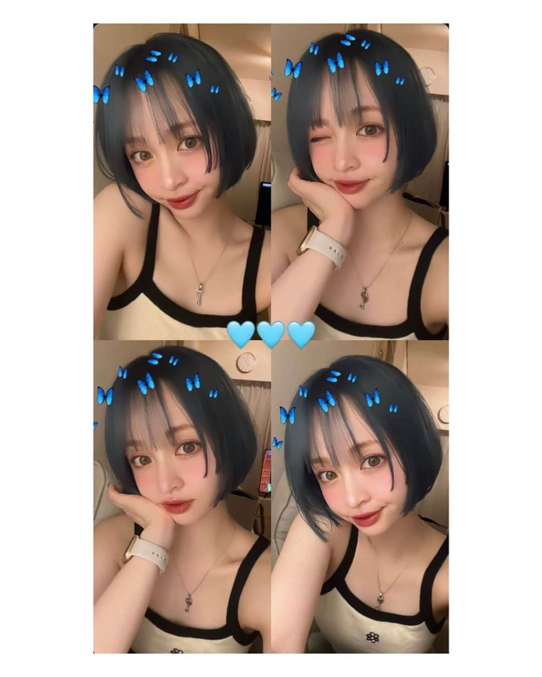 じゅりさんのインスタグラム写真 - (じゅりInstagram)「💙🧊🐳💦  ニューヘアー🩵🫧 昨日ストーリー載せたらめちゃくちゃ好評で嬉しかった🥹  そして前髪も少し切って下ろせるようにしたんだよ〜❕ 前髪アリとナシどっちが好き（＾_＾）❔🤍  いつも @momo_fjnm さん 可愛くしてくれてありがとうございます🫶🤍  #ミニボブ #ショートボブ #ハイトーン #ハイトーンボブ #ブルーカラー」7月13日 19時55分 - juripuuu