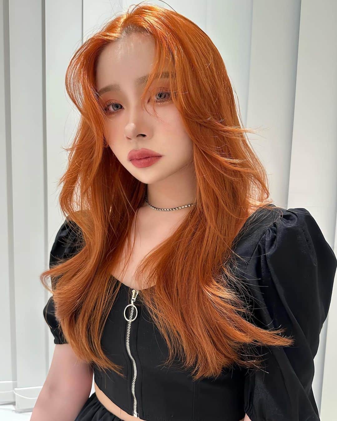 Pyonのインスタグラム：「@yukina_ueno 💖  #SHIMA#ピレンジ#ピンクオレンジ#オレンジカラー#ヘアカラー#ワンホン#ワンホンヘア#網紅#韓国へア#くびれヘア#サロンモデル#网红#haircolor」