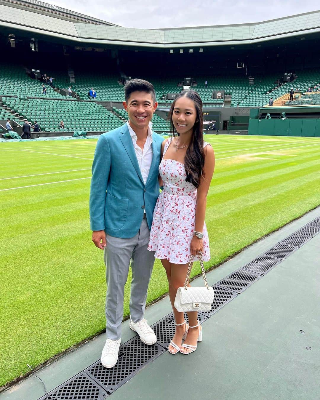 コリン ・モリカワのインスタグラム：「🍓&🥛, a must!   Memories were made @wimbledon! Thank you @rolex for showing us a part of the #rolexfamily 🎾  “If you can meet with Triumph and Disaster, and treat those two imposters just the same…”」