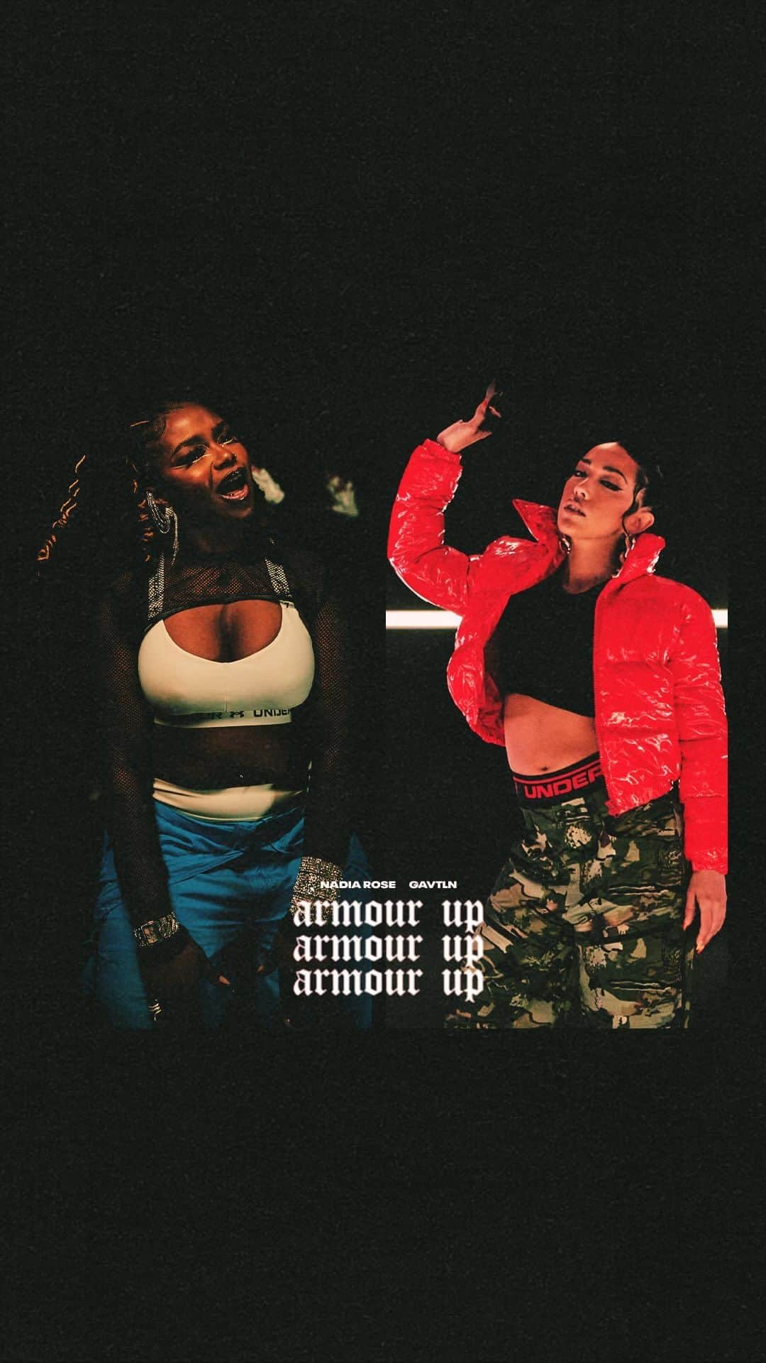 Under Armourのインスタグラム：「‘ARMOUR UP’ got BARRRRSSSS. 🎤 @gavlyn + @nadiarosemusic ⚽️ @kelleyohara + @alexgreenwood5」