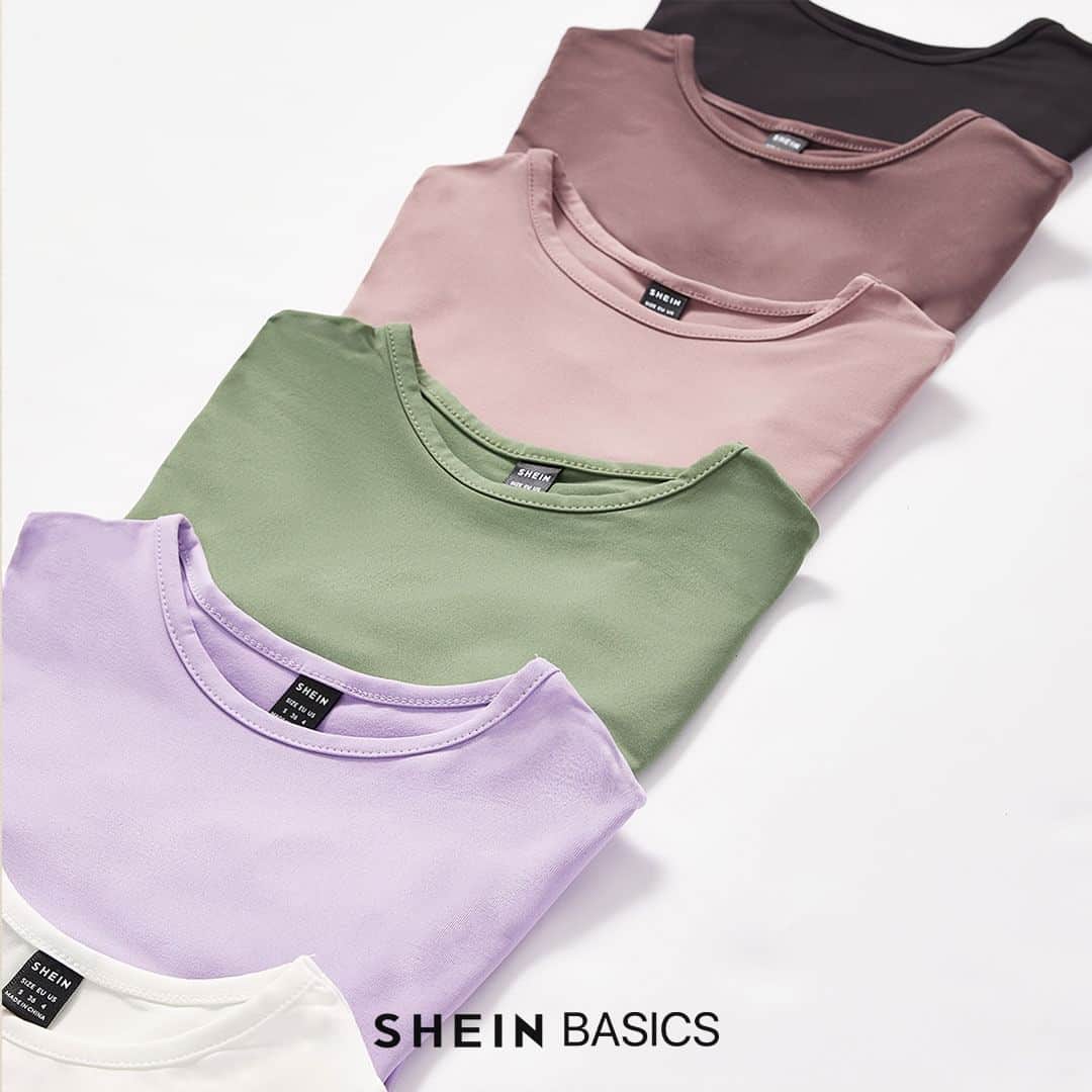 SHEINさんのインスタグラム写真 - (SHEINInstagram)「Versatile, comfortable, and totally timeless 👚👕 Stock your wardrobe with these stylish everyday essentials ✨  🔎10331902 10454980 11230025 11332336 10180681  #SHEINBASICS」7月14日 2時30分 - sheinofficial