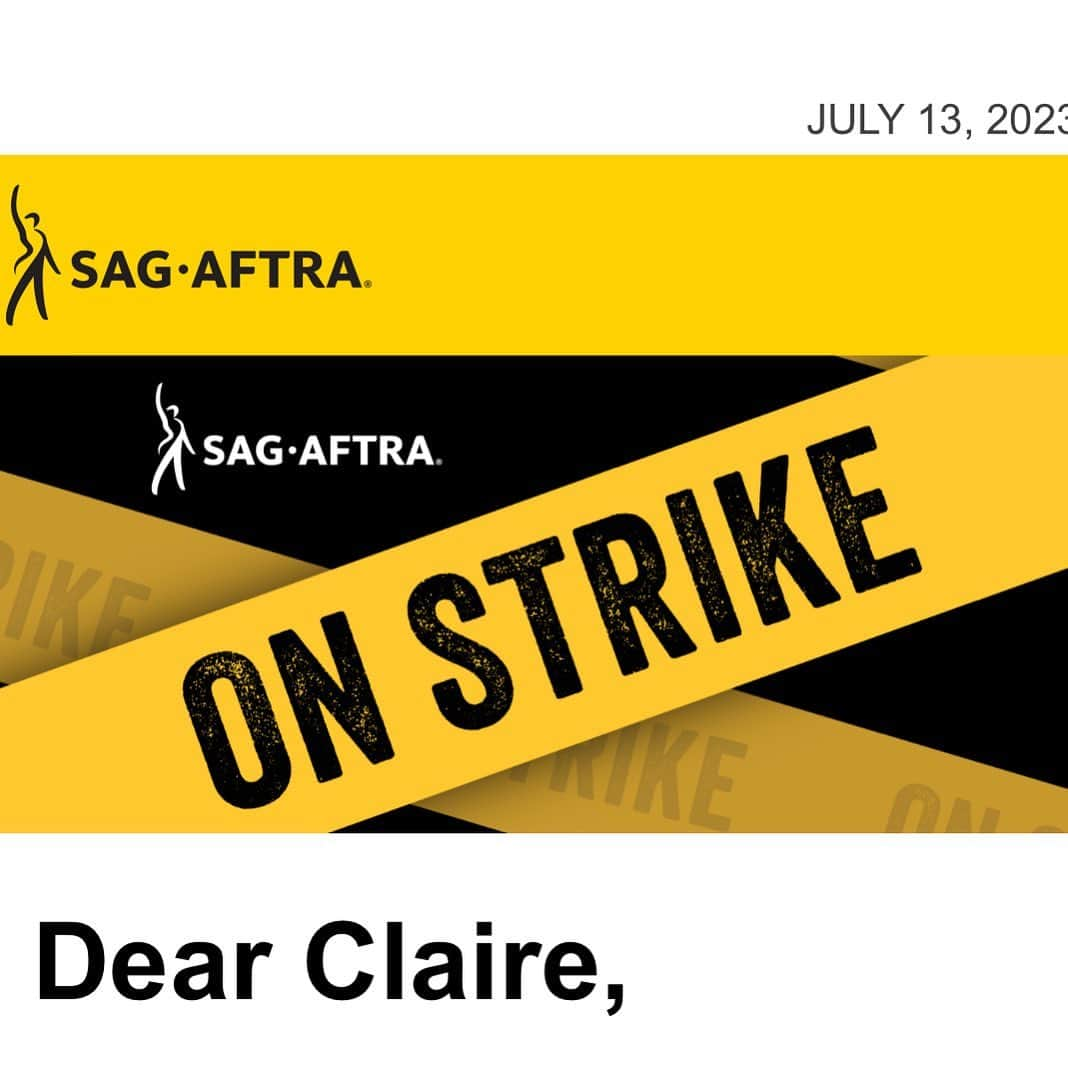 クレア・コフィーのインスタグラム：「#SAVELABOR #SAVEHUMANITY #FUCKYOURYACHTS #1UNION TO DISMANTLE THE 1% #sagaftra #laborstrong」