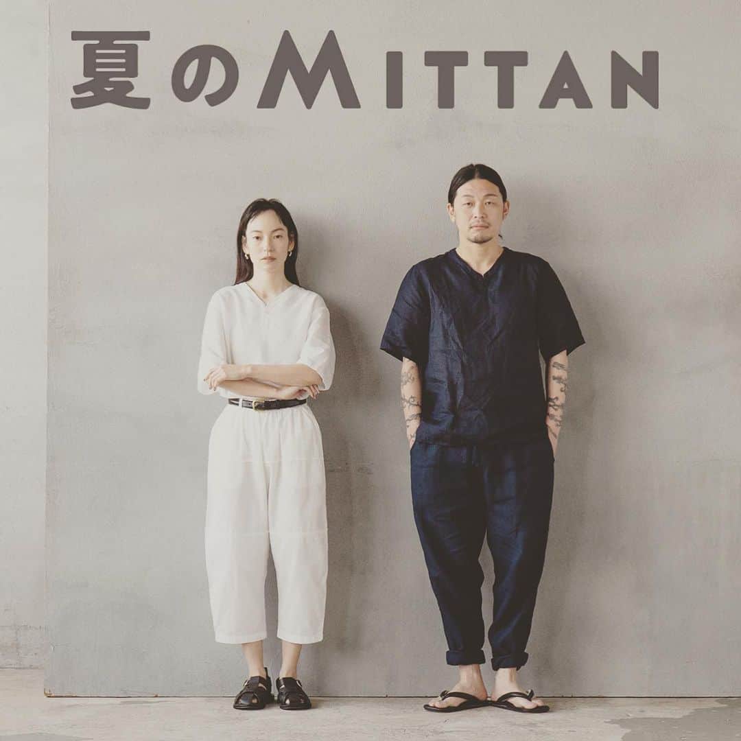 KIKIのインスタグラム：「夏のミッタン ほぼ日で昨日13日から発売スタートしたミッタンの夏の服 着ていて気持ちのいい服で夏も快適に過ごせそう いいなぁわたしも欲しいな…と思っていたものから早々にsold out しておりました💦 皆さんお早めにー  https://www.1101.com/store/mittan/2023ss/index.html」