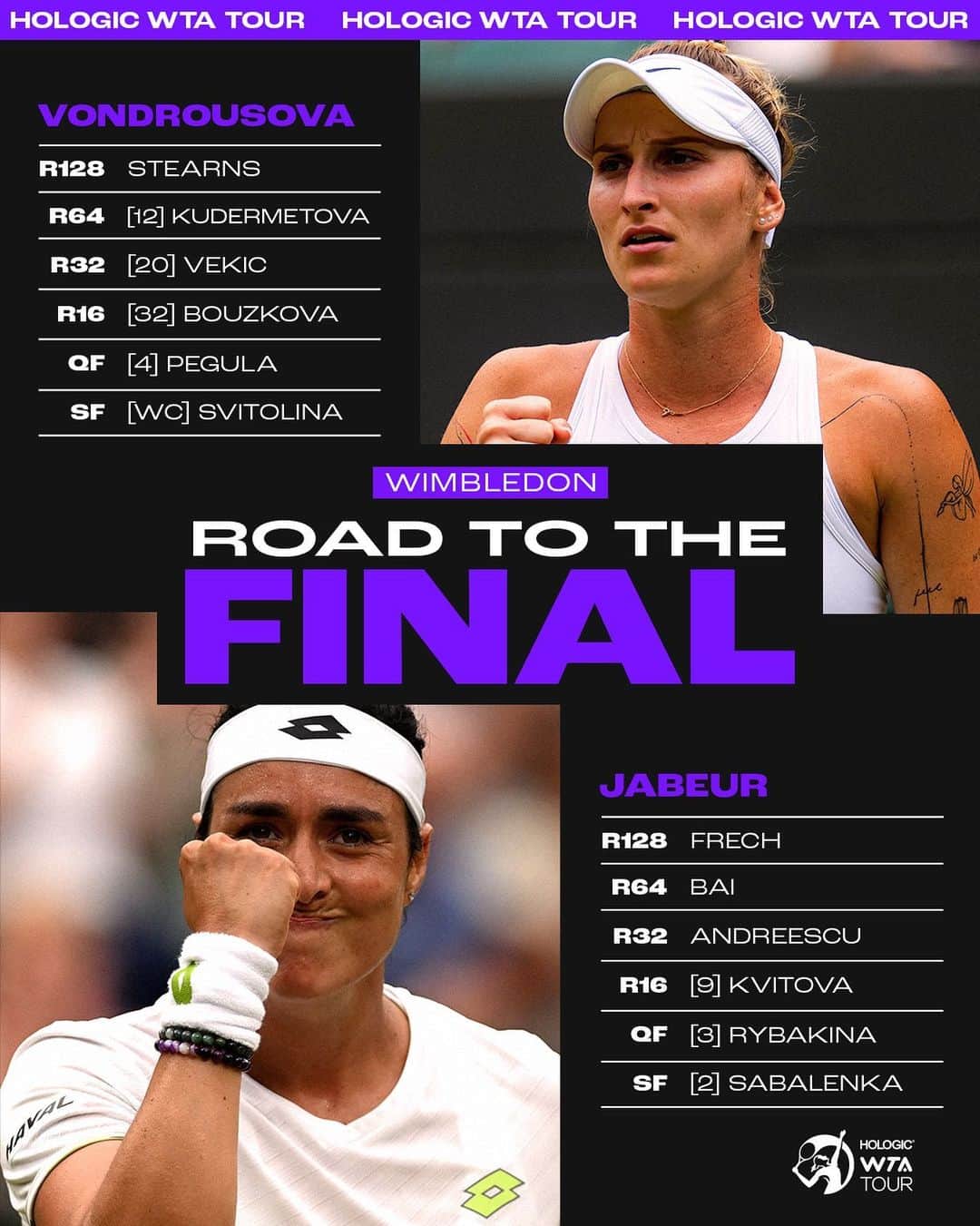 のインスタグラム：「The road ends here 🏆🌱  Tune in Saturday, 2pm local time for the Ladies’ Singles final⏳」