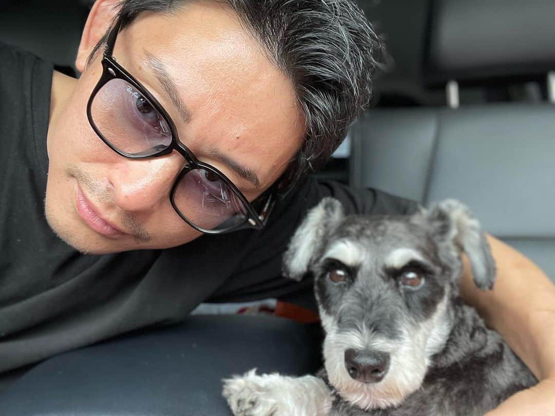 吉永啓之輔のインスタグラム：「ジメジメ暑いわん🐶」