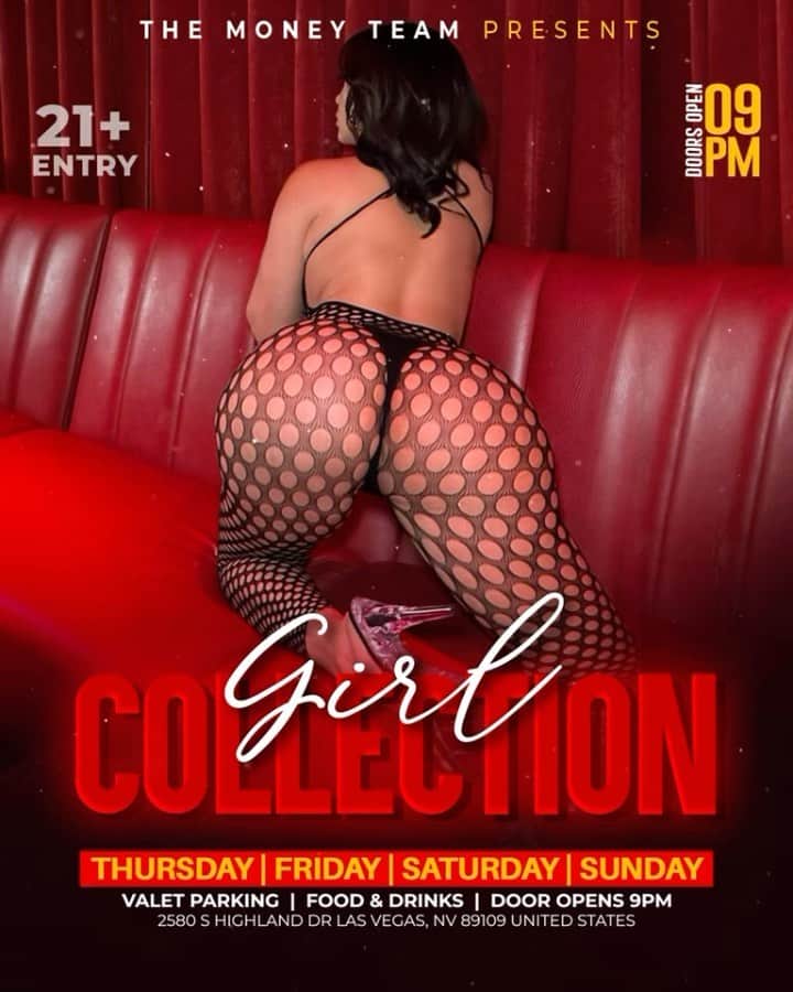 フロイド・メイウェザー・ジュニアのインスタグラム：「GIRL COLLECTION IS THE PLACE TO BE IN VEGAS ALL WEEKEND LONG  DOOR OPENS @ 9:00pm   •THURSDAY •FRIDAY •SATURDAY •SUNDAY  Must be 21 To Enter.  Ladies are welcome with or without male companion.  Come party at the best most luxurious venue in Las Vegas “Girl Collection”  GIRL COLLECTION 2580 S Highland Dr Las Vegas, NV 89109 1 -(844) 447-5758  #GirlCollection  @girl.collection_lv」