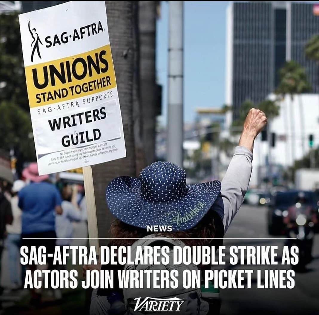 アリミ・バラードさんのインスタグラム写真 - (アリミ・バラードInstagram)「The 8-Hour Workday ✅  Minimum Wage ✅ Sick Days ✅ OVERTIME Pay ✅ SAFETY standards ✅  Health Benefits ✅ The weekend. Yesss. The FCUKAN WEEKEND ✅  All of this and MORE created by the Labor Movement. These improvements created the American Middle Class. UNIONS!!! 💫 🇺🇸   Across industries we are seeing corporate attack on UNIONS. Threatening and FIRING you if you organize. Seeking to BULLY and crush the Unions you already have. Pure & disgusting Greed. 🙄  WE OUTSIDE!!!! FCUKAN ENOUGH!!!! #SAGAFTRASTRONG #WGASTRONG #UNIONSTRONG #LFFGGG」7月14日 13時43分 - alimiballard