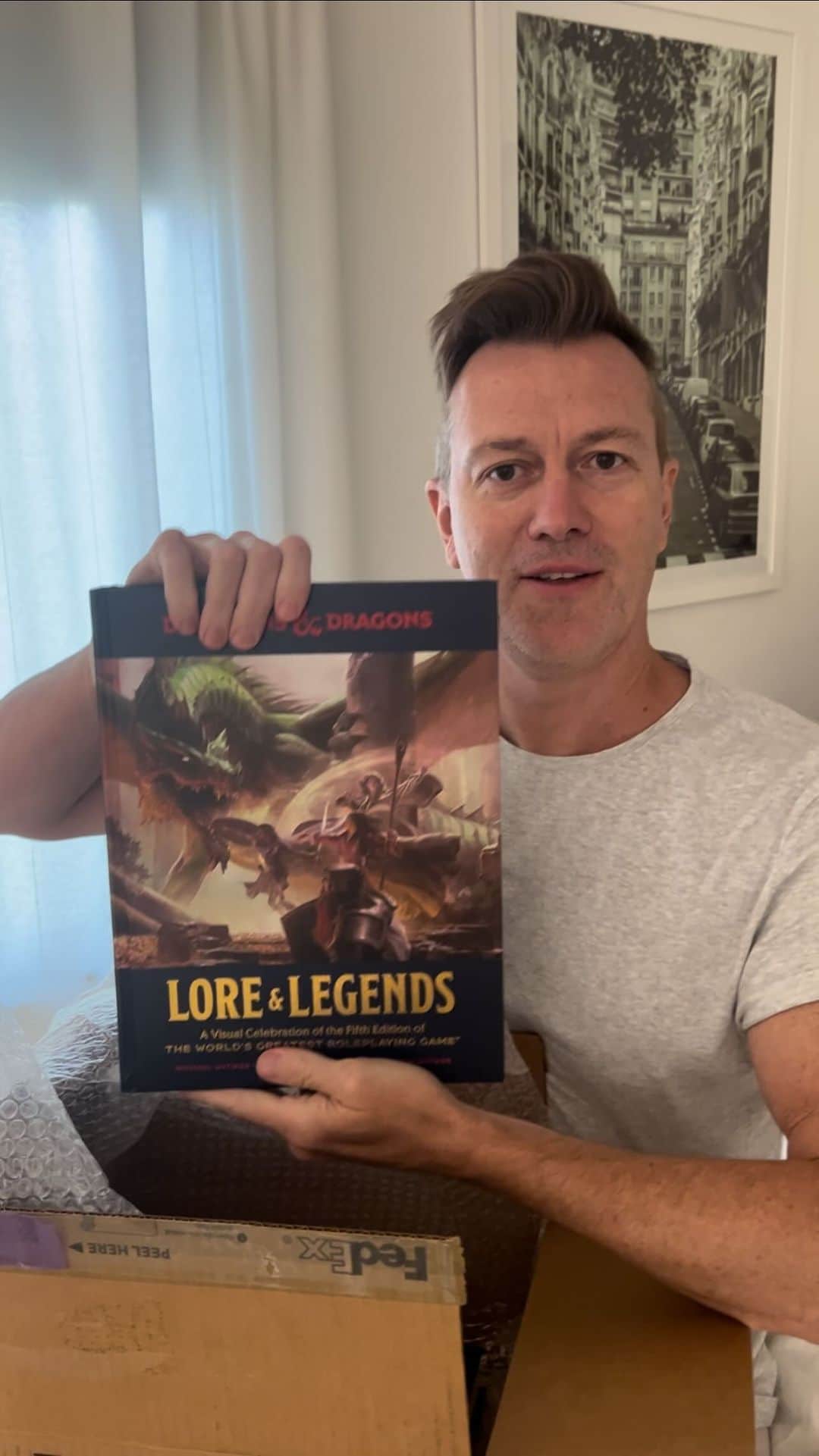 のインスタグラム：「UNBOXING — our new book LORE & LEGENDS — the sequel to Art & Arcana. LINK IN BIO! It’s big & BEAUTIFUL and explores the 5th edition of D&D. With a foreword by the great @tommorello!Available Oct 3rd #MichaelWitwer #JonPeterson #SamWitwer @dndwizards 5th Edition #dnd #dungeonsanddragons  Preorder link: https://a.co/d/7nced0X」