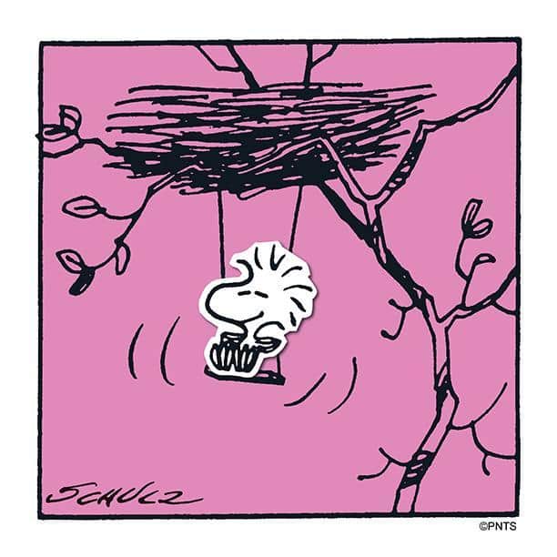 スヌーピーのインスタグラム：「Swinging into the weekend」