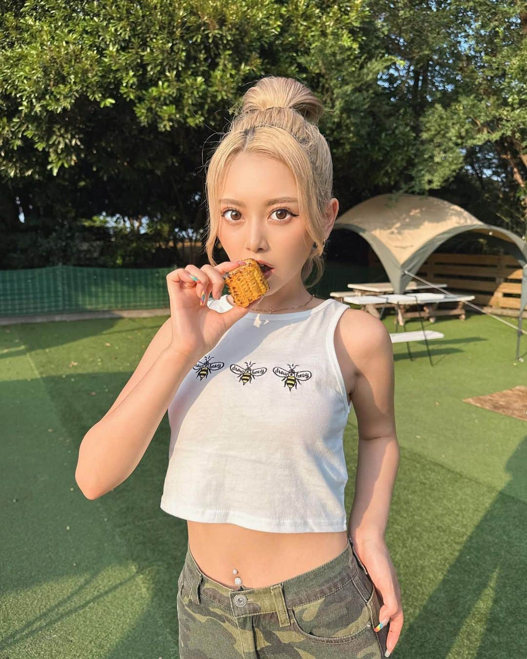 なかむらあんのインスタグラム：「薄い日。 夏のBBQ最高👍」