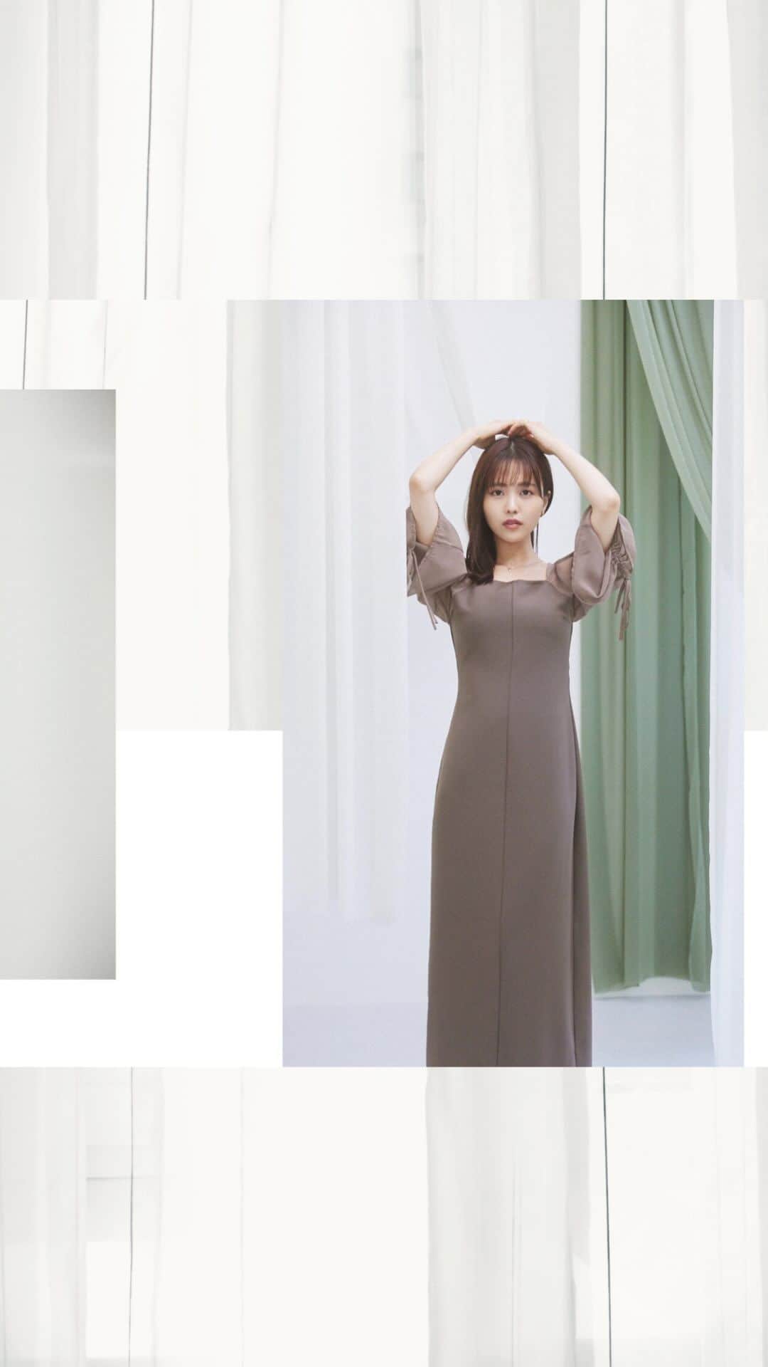 のインスタグラム：「【Now on sale】 Cut Out Gather Sleeve Dress Black / Gray / Dark Brown ¥13,200(TAX)」