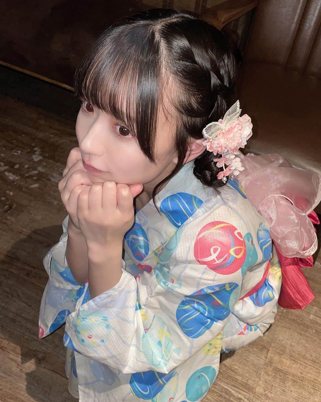 のインスタグラム：「浴衣みあさん2023ver.はどう？？かわいい？？🎐🍧 #浴衣 #浴衣ヘアアレンジ」