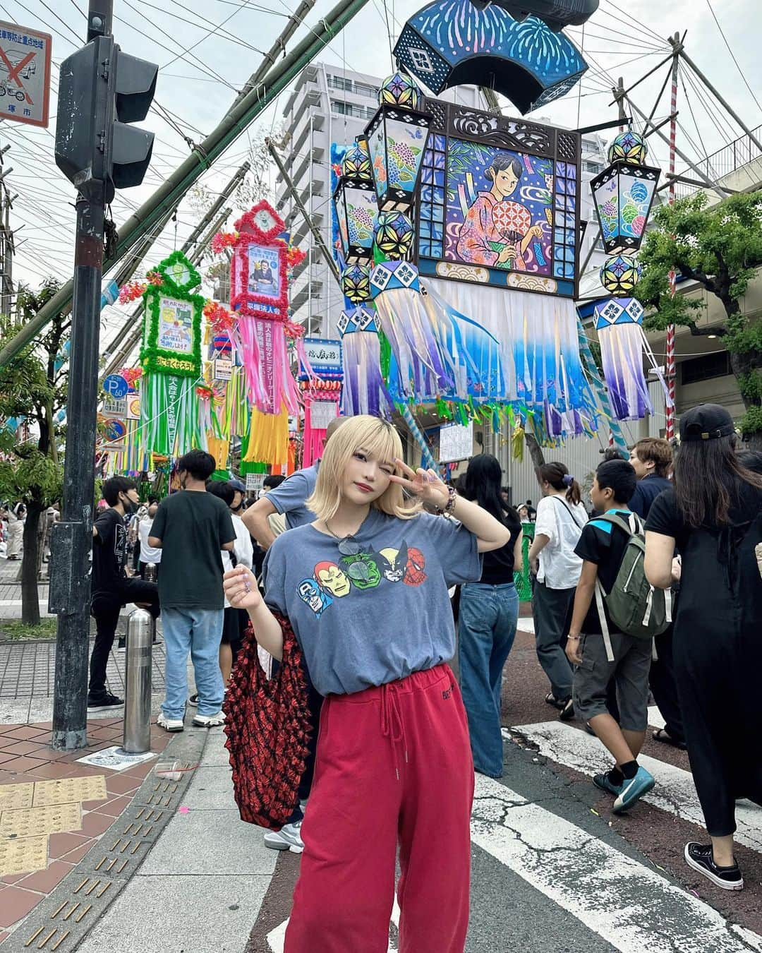 ふてこのインスタグラム：「七夕まつりと餃子🎋🥟」