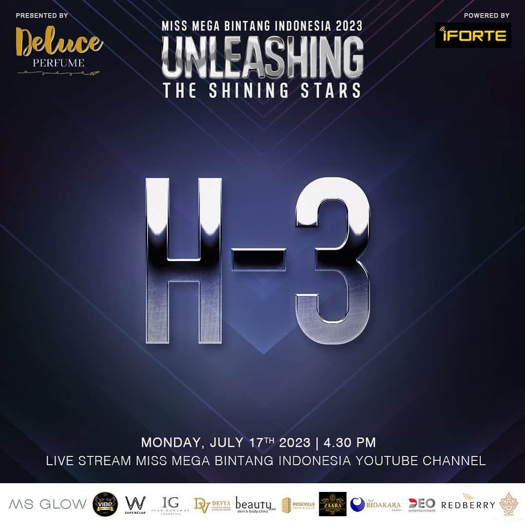 Ivan Gunawanさんのインスタグラム写真 - (Ivan GunawanInstagram)「. It's H-3 ! ------------------------- Miss Mega Bintang Indonesia 2023 "Unleashing The Shining Stars" presented by @deluceperfume powered by @officialiforte  Monday , July 17th 2023. Live streaming from @w.gatotsubroto @wsuperclub The W Superclub Gatot Subroto On Miss Mega Bintang Indonesia Youtube Channel !  Dont forget to watch the show ! Make sure you guys all got the invitations ! Go Get It from @bunda.latinas @sashindonesia @pageantcrownwarriors @dpidamu !  Let's celebrate Greatest Event of The Year together!  See you there!  #yayasanduniamegabintang  #unleashingtheshiningstars #missmegabintangindonesia2023  #MMBI2023  #TimeToShine」7月14日 20時58分 - ivan_gunawan