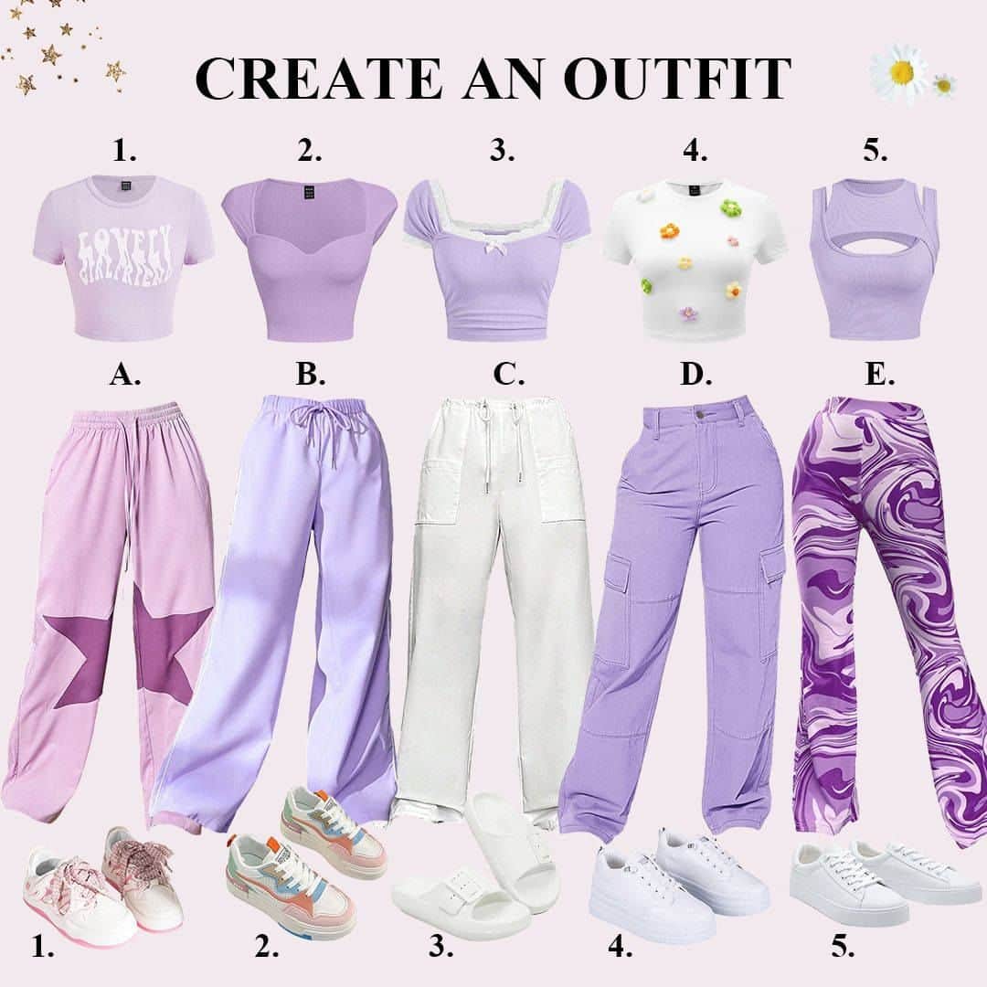 SHEINのインスタグラム：「Create your lilac lewk 💜😍 Which combo is unlocking purple power moves? 👇   🔎16476399 17679881 17937502 10614155 17002026   #SHEIN #SHEINforAll #SHEINstyle #fashion #chic」