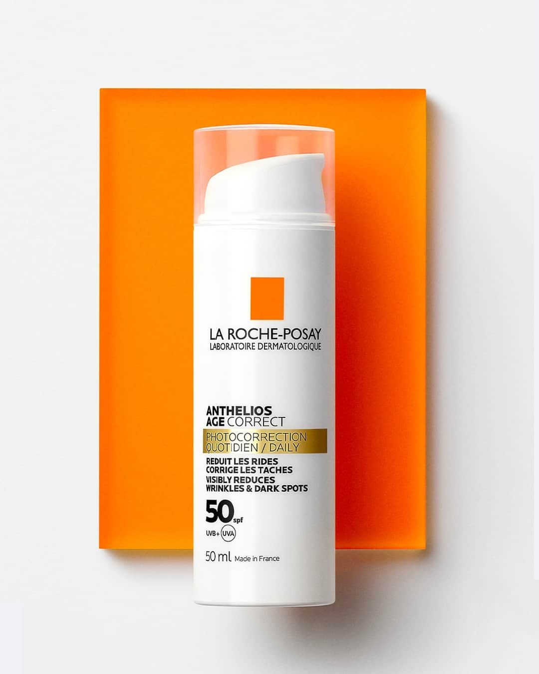 La Roche-Posayのインスタグラム：「Why choose between sun protection and anti-ageing solutions when you can have both at once with Anthelios Age Correct SPF50+?    🌞 SPF50+: to protect from high broad-spectrum UVA and UVB. 💧Hyaluronic Acid: to help improve skin elasticity. 🧬Niacinamide: to help reduce the appearance of dark spots and wrinkles.   Clearly there’s no time to waste when it comes to adding sunscreen to your anti-ageing routine. Have you already taken this step? Let us know below!   All languages spoken here! Feel free to talk to us at anytime. #larocheposay #anthelios #sunprotection #niacinamide10 #antiageing #sensitiveskin Global official page from La Roche-Posay, France.」