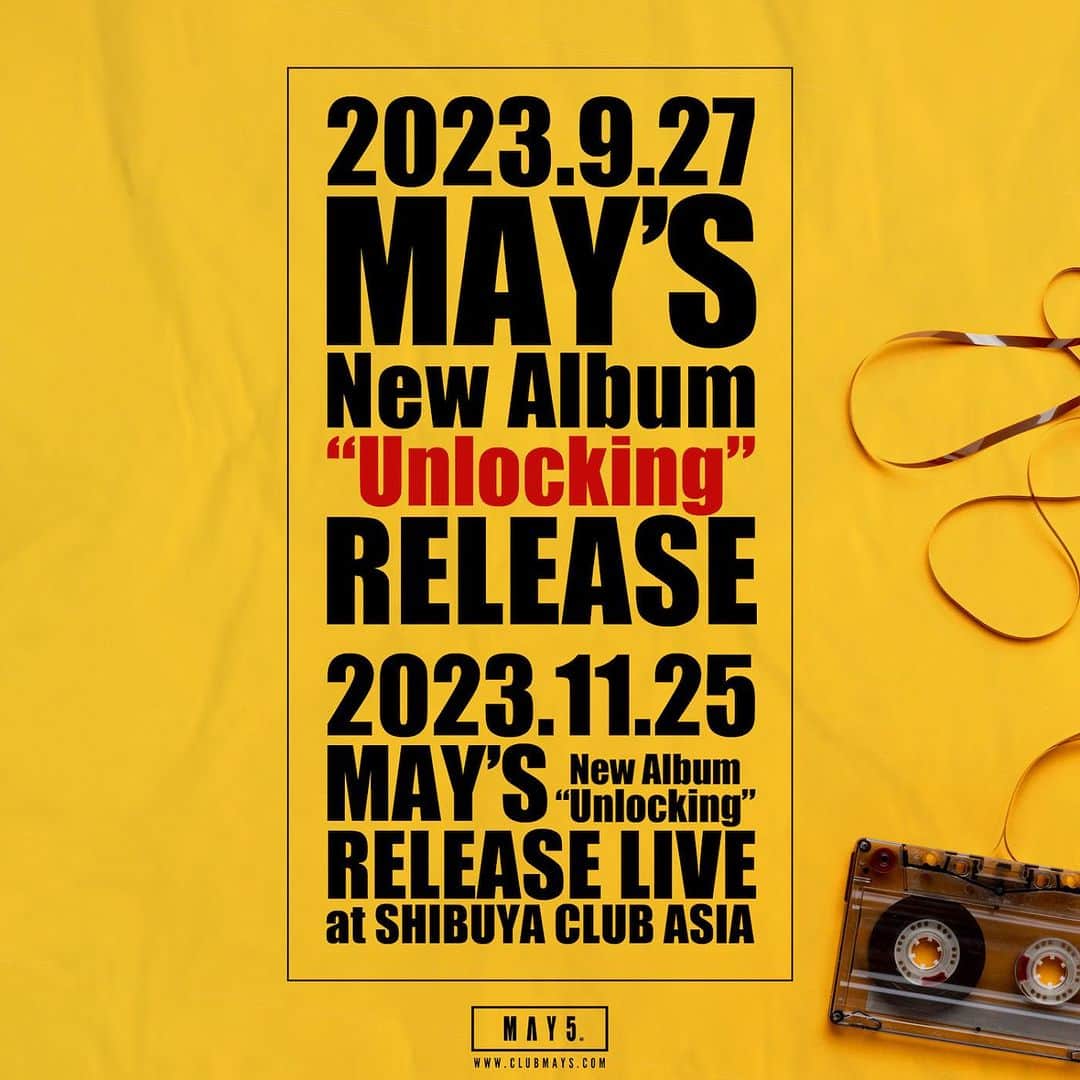 片桐舞子のインスタグラム：「MAY'S LIVE 2023 -Unlocking- オフィシャル先行スタート🔥  新しいアルバムのリリース そしてそのアルバムを持って立つステージ  数年ぶりです。 久しぶりのこの感動は、私の大好きなCrewと一緒に味わいたい🩵  誰でも申込できる最速の先行‼︎ あなたと会場で会えることを楽しみにしてます🩵  ========== MAY’S LIVE 2023 -Unlocking-  会場：Shibuya club asia 日程：2023/11/25(土) 時間：15:00 OPEN / 15:45 START  本日よりオフィシャル先行(抽選)スタート!!! https://eplus.jp/mays/ ※プロフィールリンクからWeb siteへ✈︎  ＜受付期間＞ 2023/07/15(土)12:00 ～ 2023/07/30(日)23:59  ＜結果確認期間＞ 2023/08/1(火)13:00 ～ 2023/08/4(金)21:00  ◾️席種・料金 スタンディング：¥4,800  #mays#unlocking#デビュー15周年」