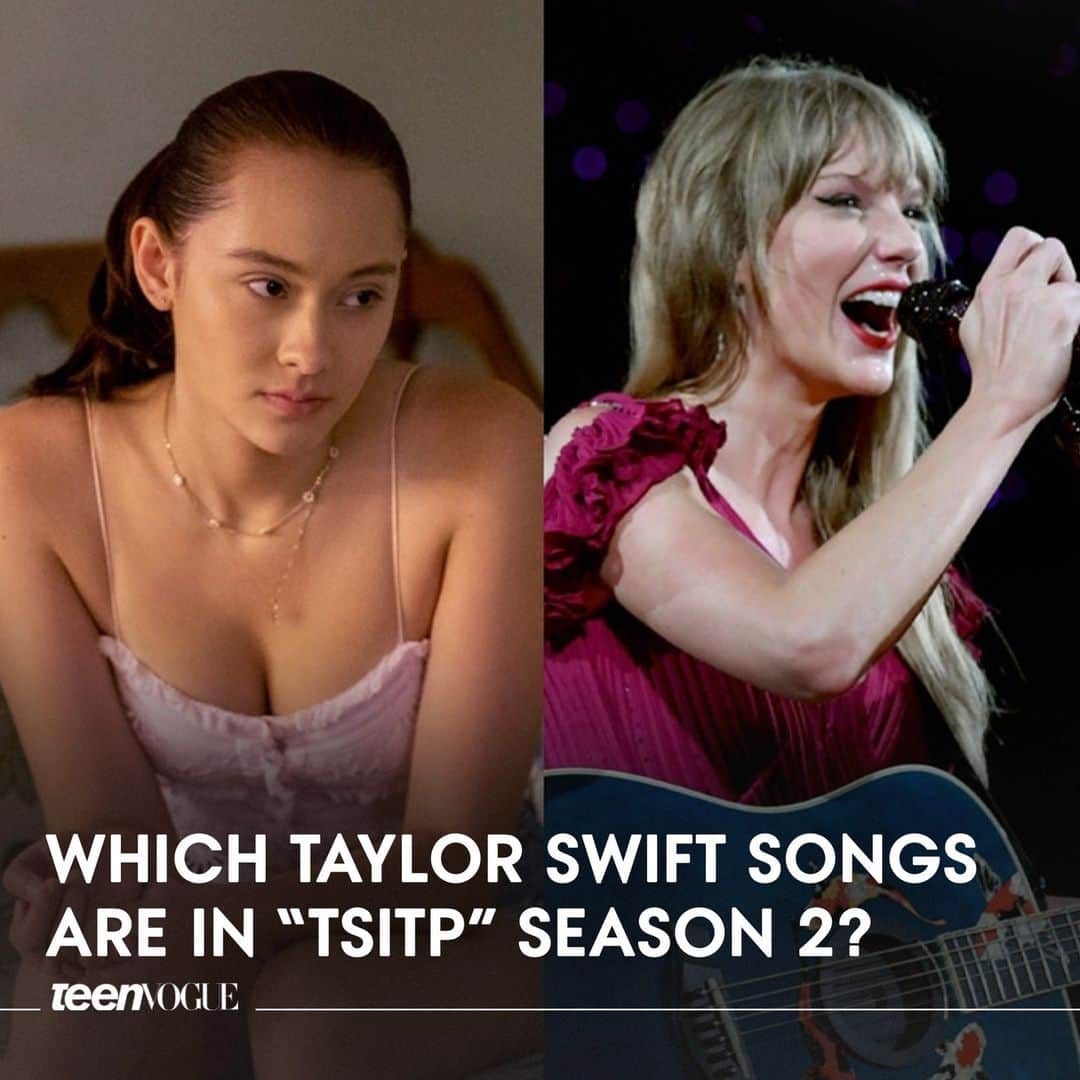 Teen Vogueのインスタグラム：「#TheSummerITurnedPretty season 2 is officially here, and according to Jenny Han, there are 9 #TaylorSwift songs that will be featured 👀 Find out all the deets at the link in bio 💕  (📸: Prime Video / Getty Images)」
