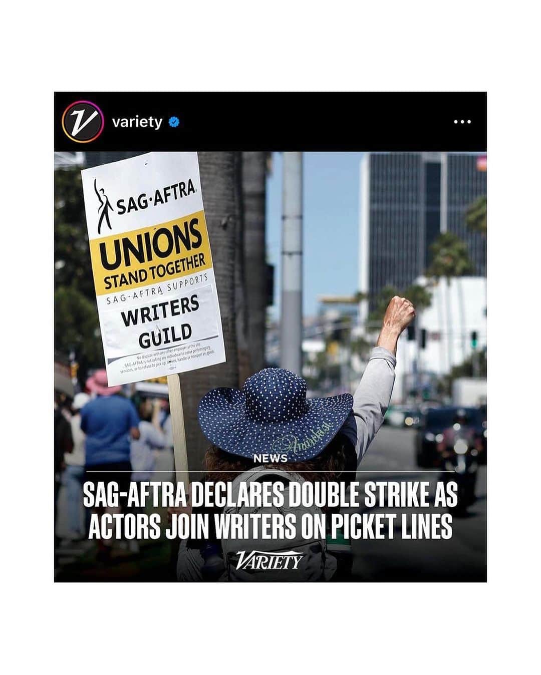 ミア・マエストロさんのインスタグラム写真 - (ミア・マエストロInstagram)「On strike ✊🏽✊ Union Strong #SAGStrike #WGA #SAGAFTRA #SAGAFTRAStrong #SAGAFTRAStrike @sagaftra」7月15日 4時26分 - miamaestro