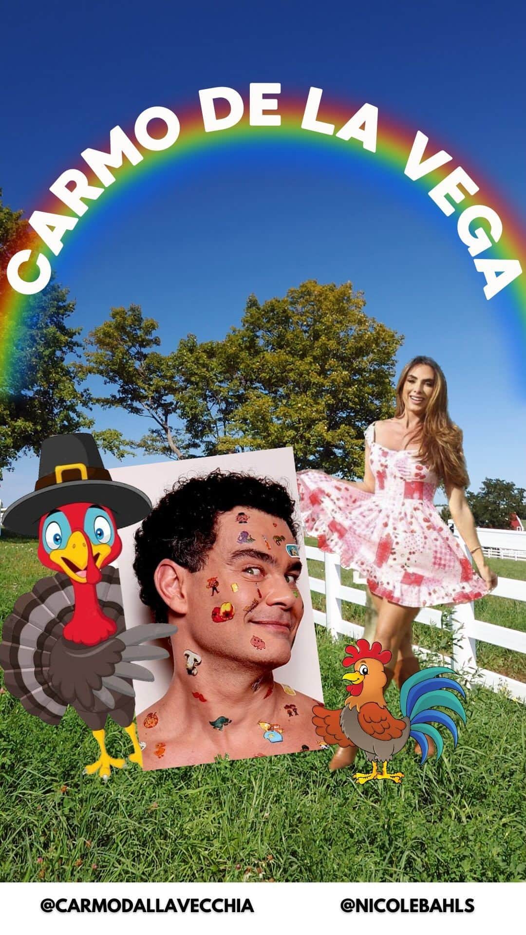 Nicole Bahlsのインスタグラム：「A saga continua  Carmo Dela Vega 🦃 ❤️  #saga #humor #galo #galogay #lgbt #humor #explorar #nicolebahls #carmodallavecchia」