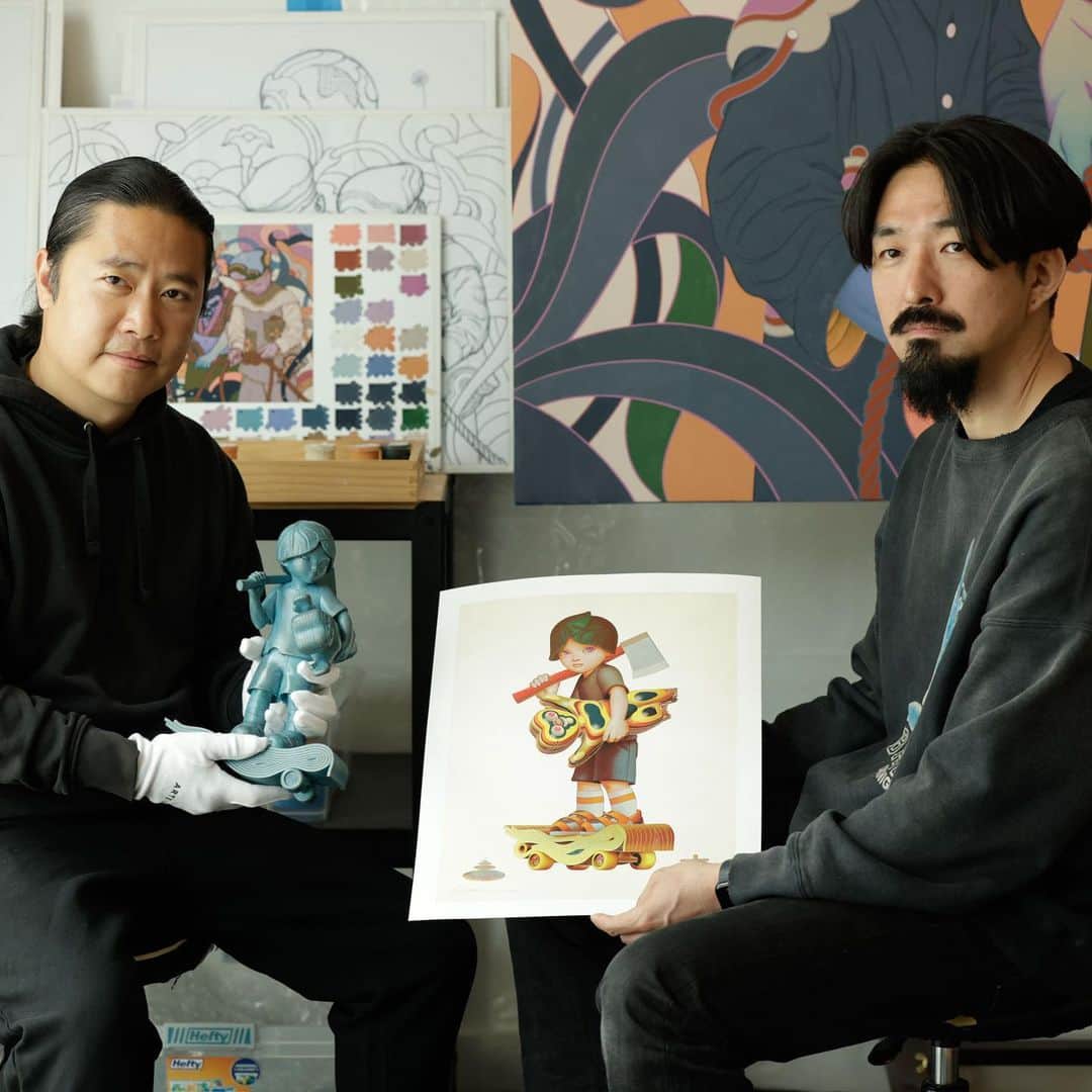 ジェームス・ジーンのインスタグラム：「Trespassers, my collaboration with @haroshi, opens to the public July 16 from 11:00 - 21:00 at @2gpopupstudio with @avant.arte What began as 💩-talking over dms a couple of years ago has resulted in a super fun project with a good friend 🙏 Hope you can see it!」