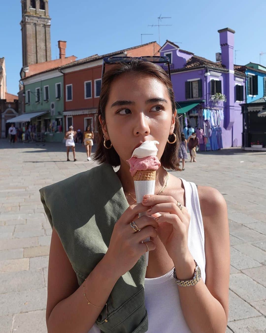 安保彩世のインスタグラム：「Venezia,Italy🇮🇹💛  venezia最高だなぁ〜 また絶対行きたいなぁ〜😌💗 イタリア旅行vlogも編集してるから待っててね〜っ ゆるゆるなvlogだけど😂」