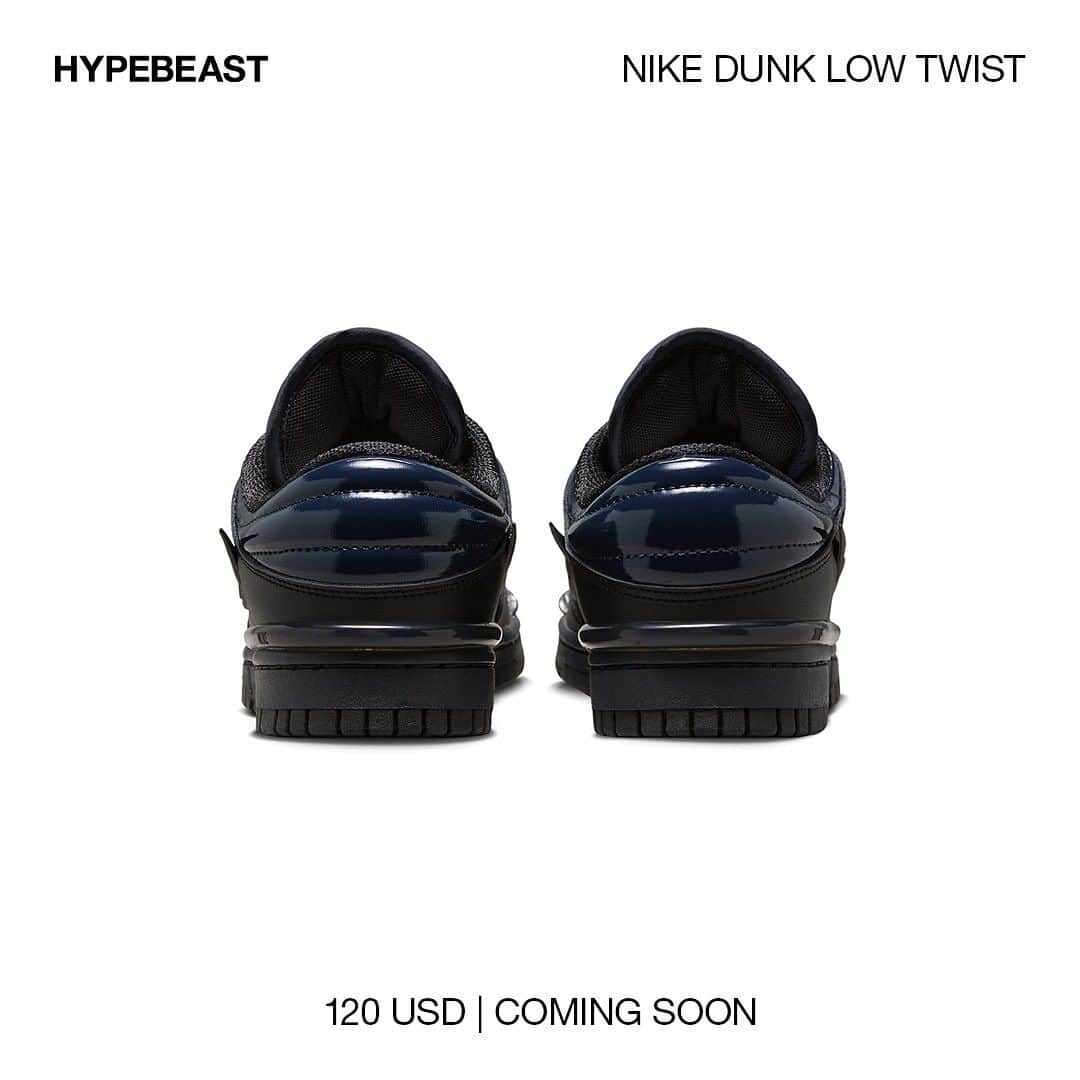 HYPEBEASTさんのインスタグラム写真 - (HYPEBEASTInstagram)「@hypebeastkicks: @nike is showing no signs of slowing down when it comes to its output of Dunks. The shoe has dominated the sneaker space throughout this decade with collaborations and a range of variants created to modernize the timeless silhouette.⁠ ⁠ Now, the Swoosh is introducing the Dunk Low Twist, arriving in a “Dark Obsidian” iteration. A leather base dons an almost-black navy hue while leather overlays are coated in a true black finish. Bubble branding is also included at the tongue while the collar sees a patent leather finish.⁠ ⁠ Swipe to get a closer look and expect these to land in the coming months at a price of $120 USD.⁠ Photo: Nike」7月15日 18時31分 - hypebeast