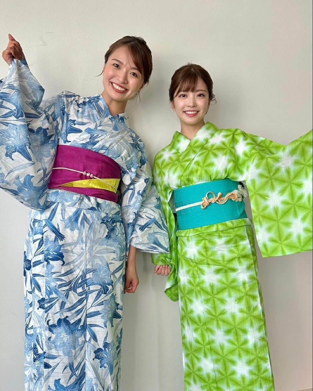 檜垣すみれさんのインスタグラム写真 - (檜垣すみれInstagram)「博多祇園山笠　追い山笠馴らしで中継を担当しました！ 1枚目は中継終わりに先輩の中谷萌アナウンサー（ @n_moepi_fbs ）と撮った写真、 2枚目は一緒に中継を担当したEE男の山口たかしさん（ @eeotokoyamaguchitakashi ）との1枚です。  たくさんの方の熱い想いに触れて、博多の夏を全身で感じてきました🔥  #福岡#博多#博多祇園山笠#山笠#追い山笠馴らし#福岡放送#FBS#アナウンサー#新人アナウンサー#浴衣」7月15日 18時50分 - sumire_higaki